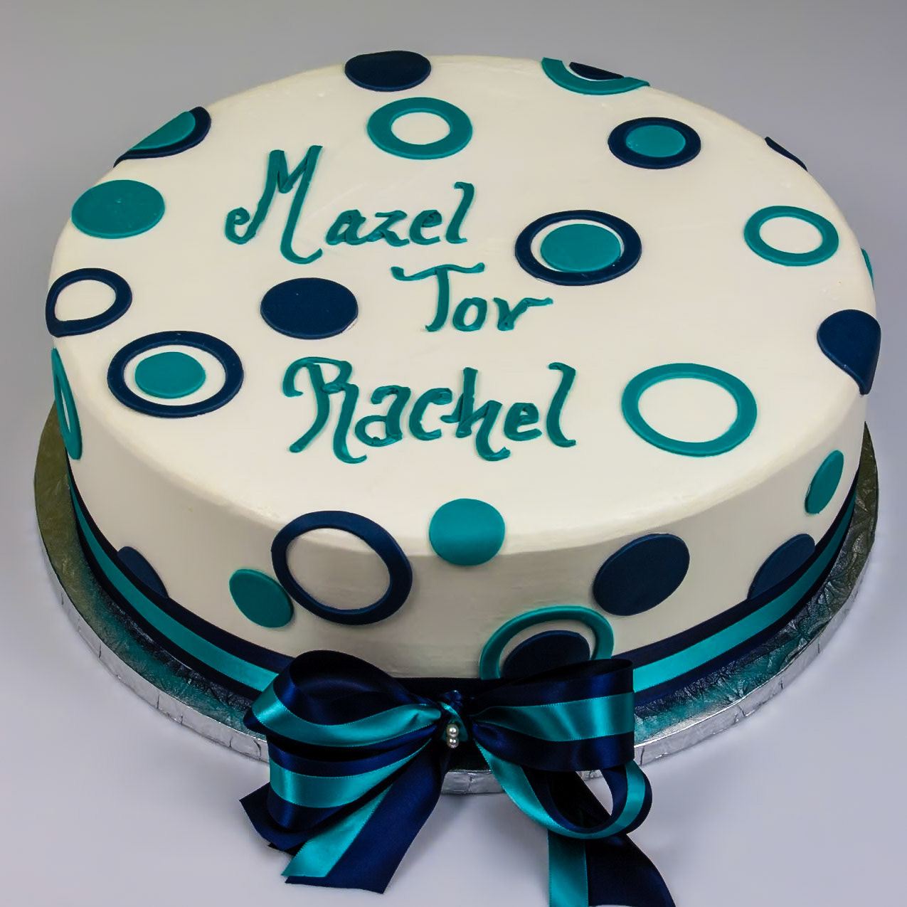 Mazel Tov Dots & Circles Cake