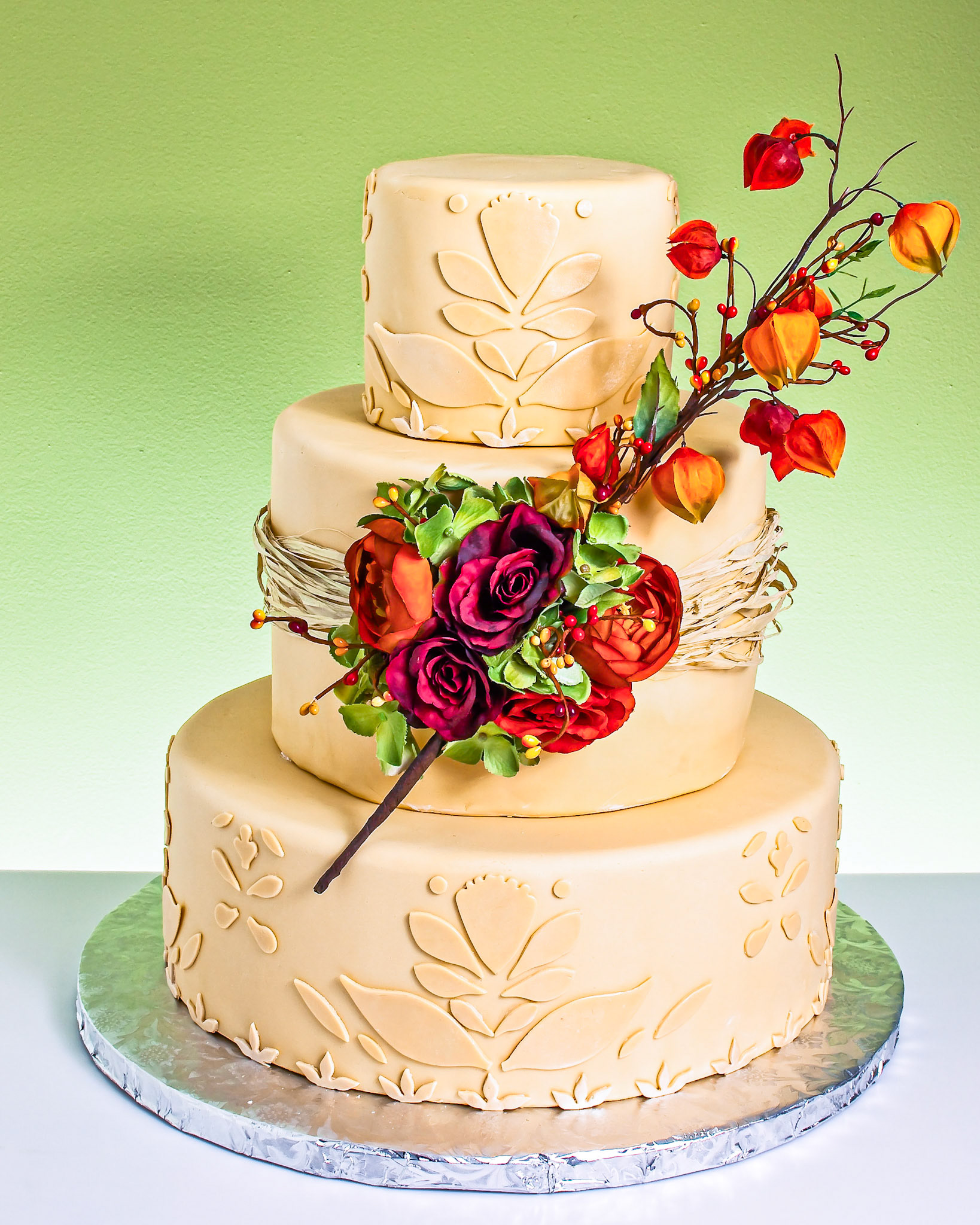 Autumn Lanterns Wedding Cake