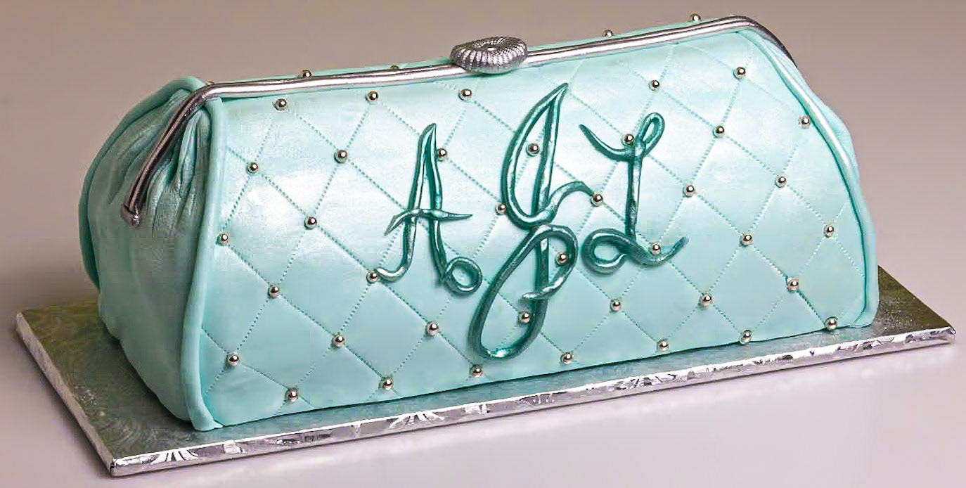 Monogram Bridal Purse Cake