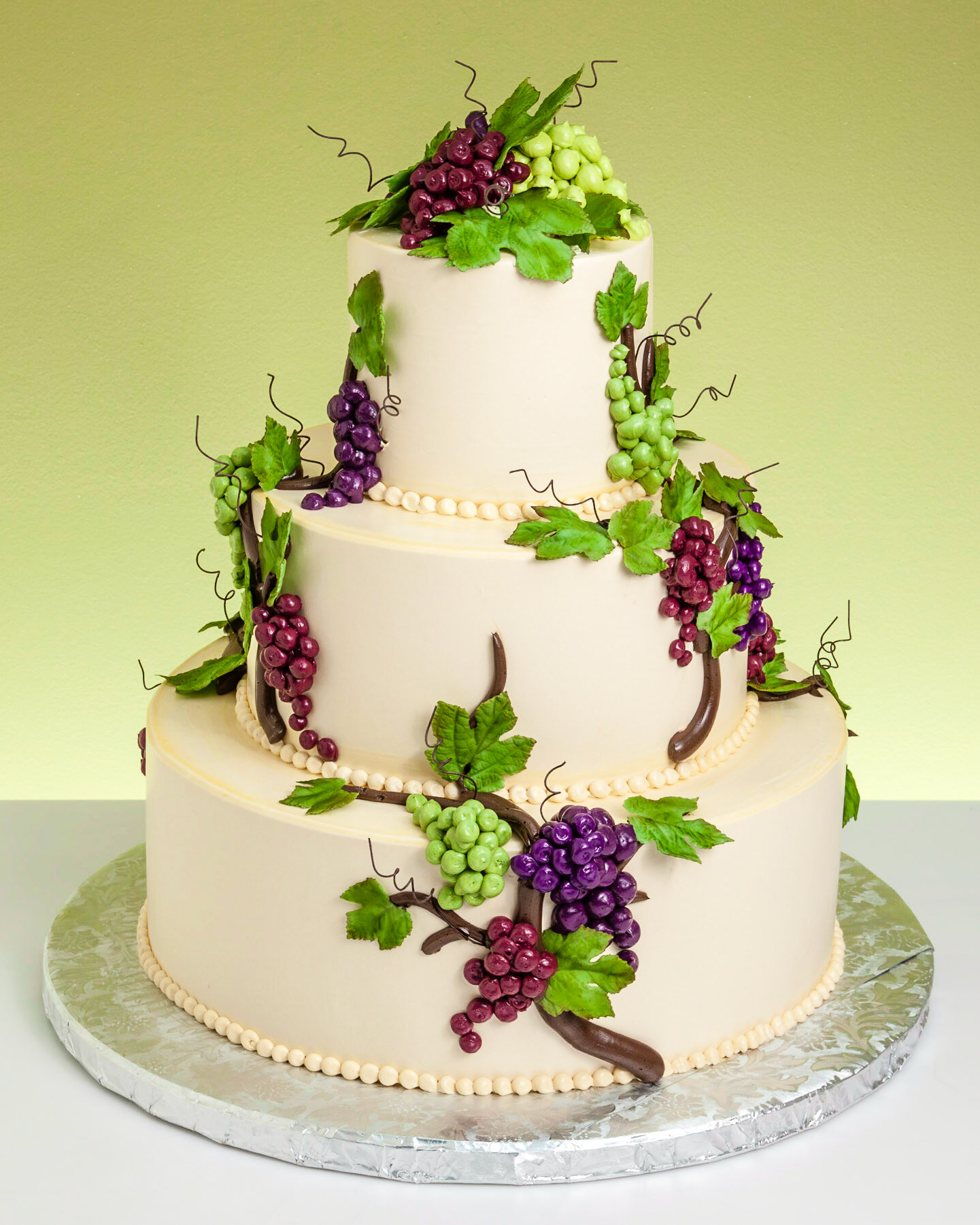 Grapes & Branches Wedding Cake