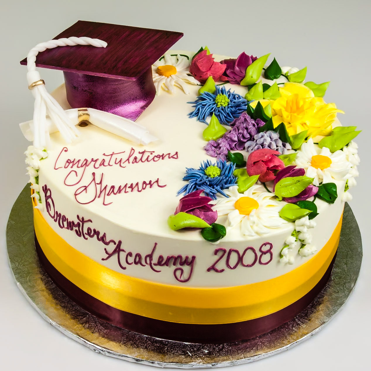 Floral Graduation Cake