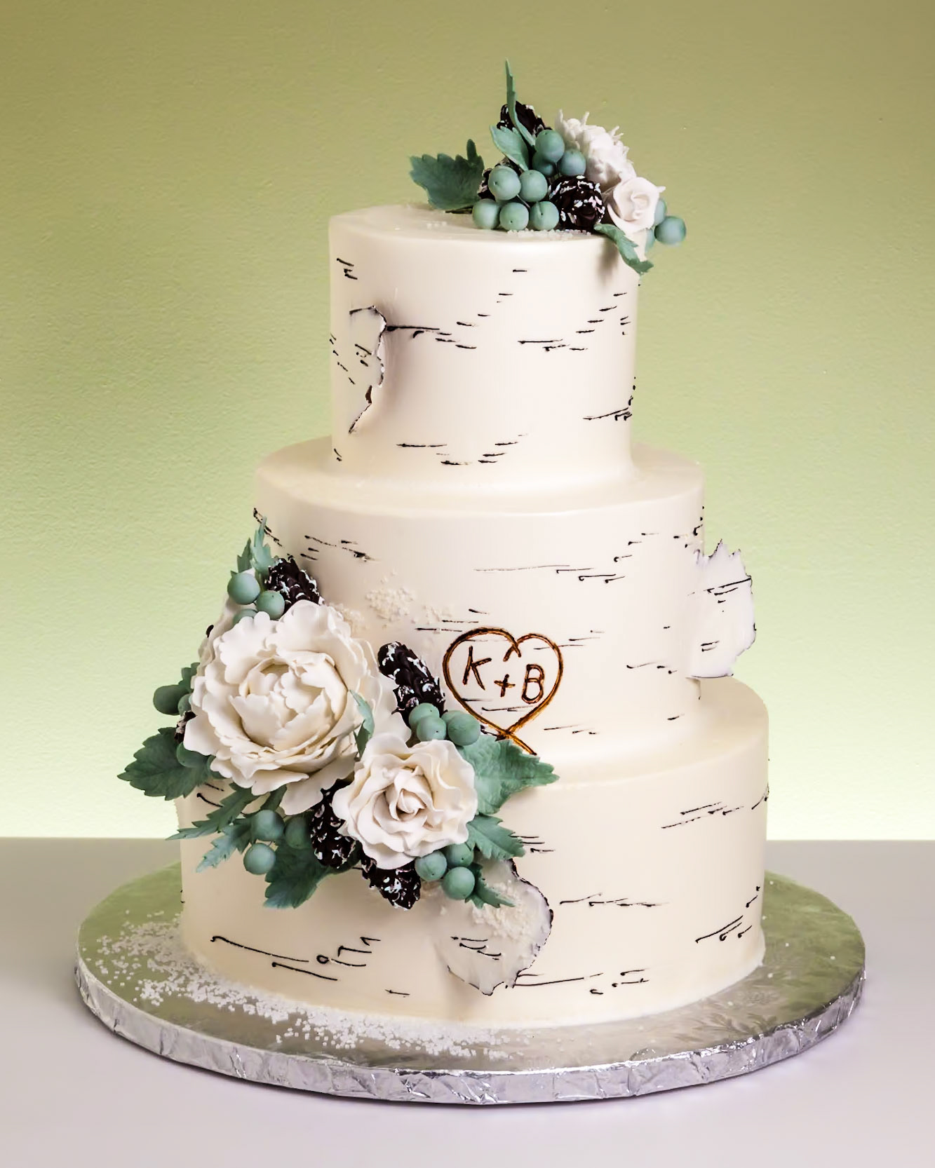 Wintergreen Birch Wedding Cake