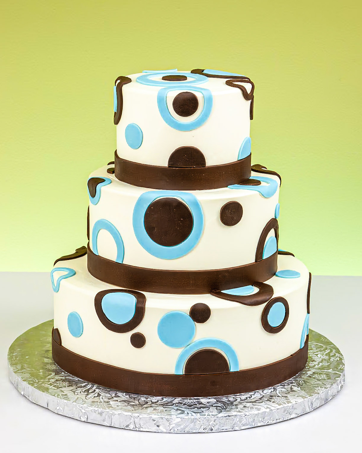 Retro Circles Wedding Cake