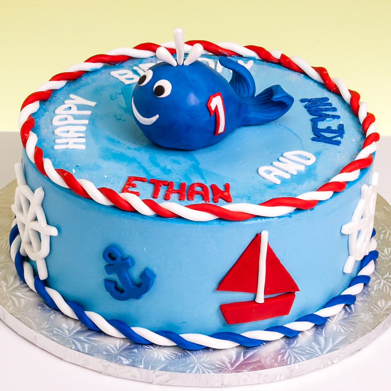 Nautical Whale Cake