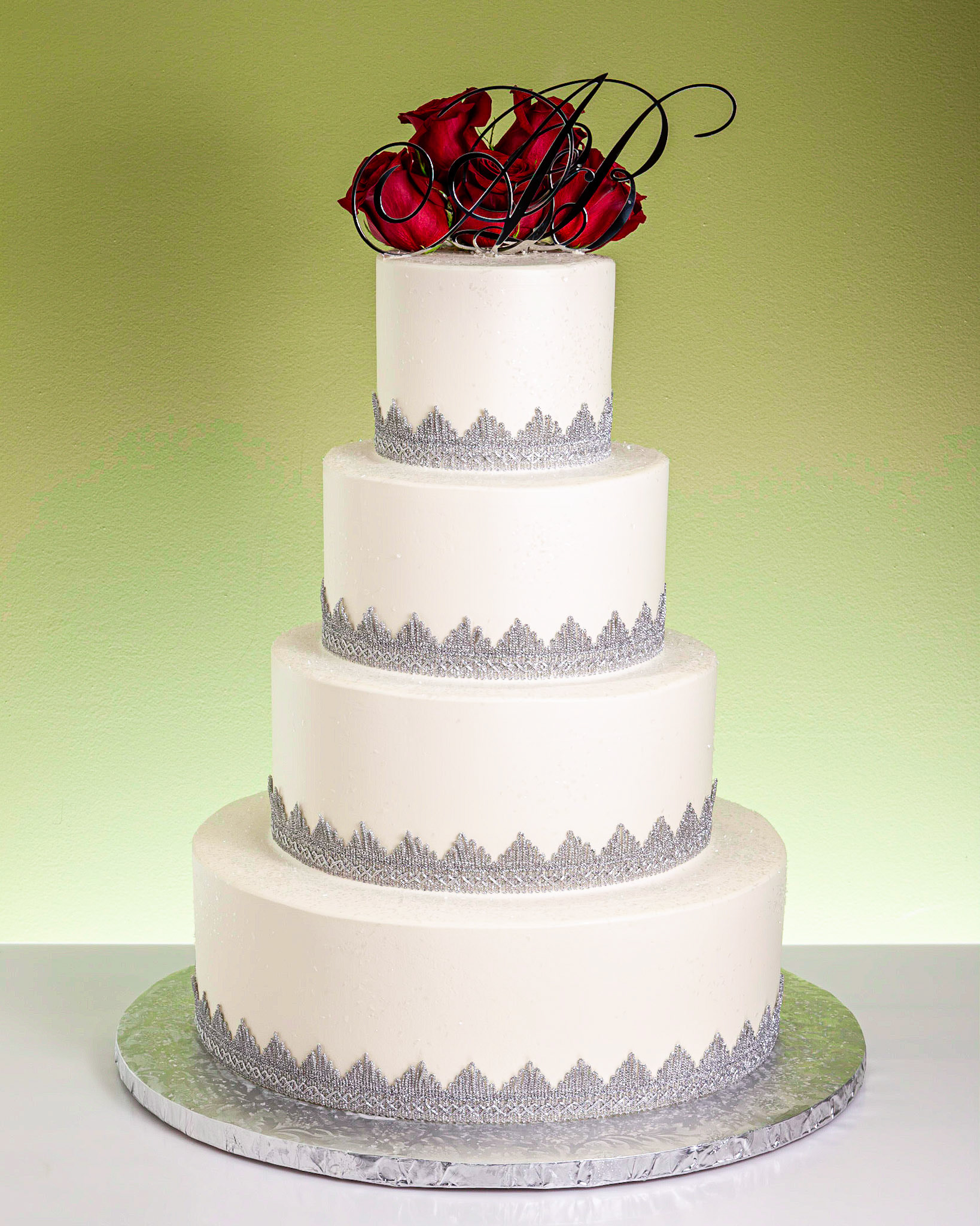 Silver Lace Wedding Cake