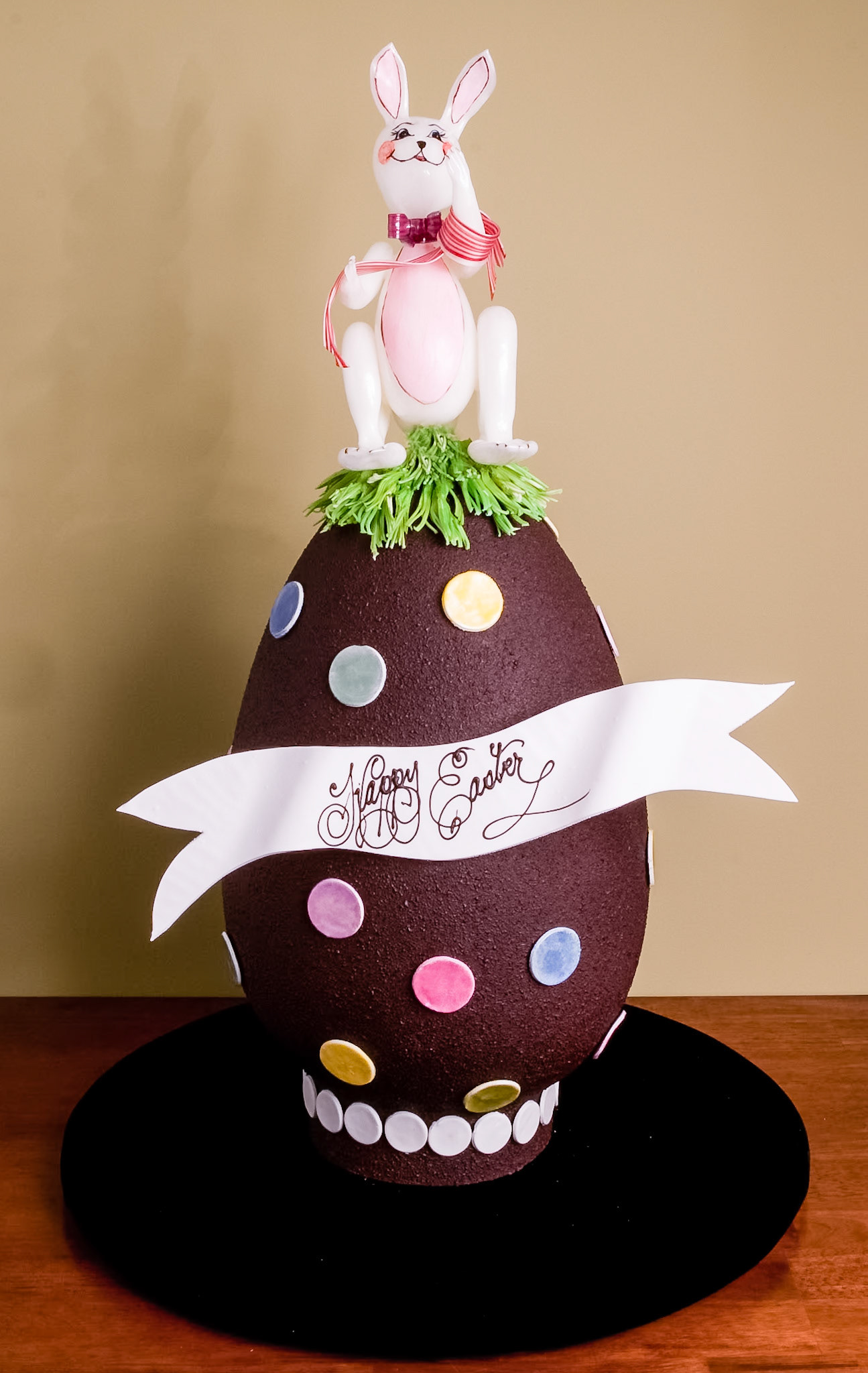 Chocolate Easter Egg Bunny Sculpture