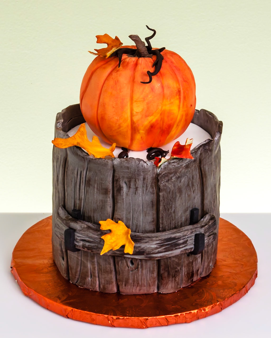 Pumpkin in a Barrel Wedding Cake