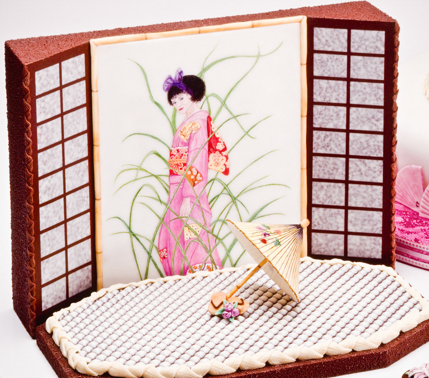 Asian Inspired Chocolate Sculpted Painting
