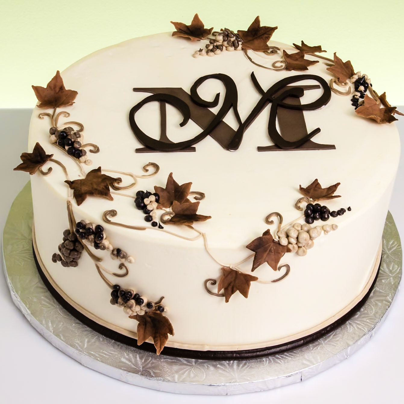 Grapes & Monogram Cake