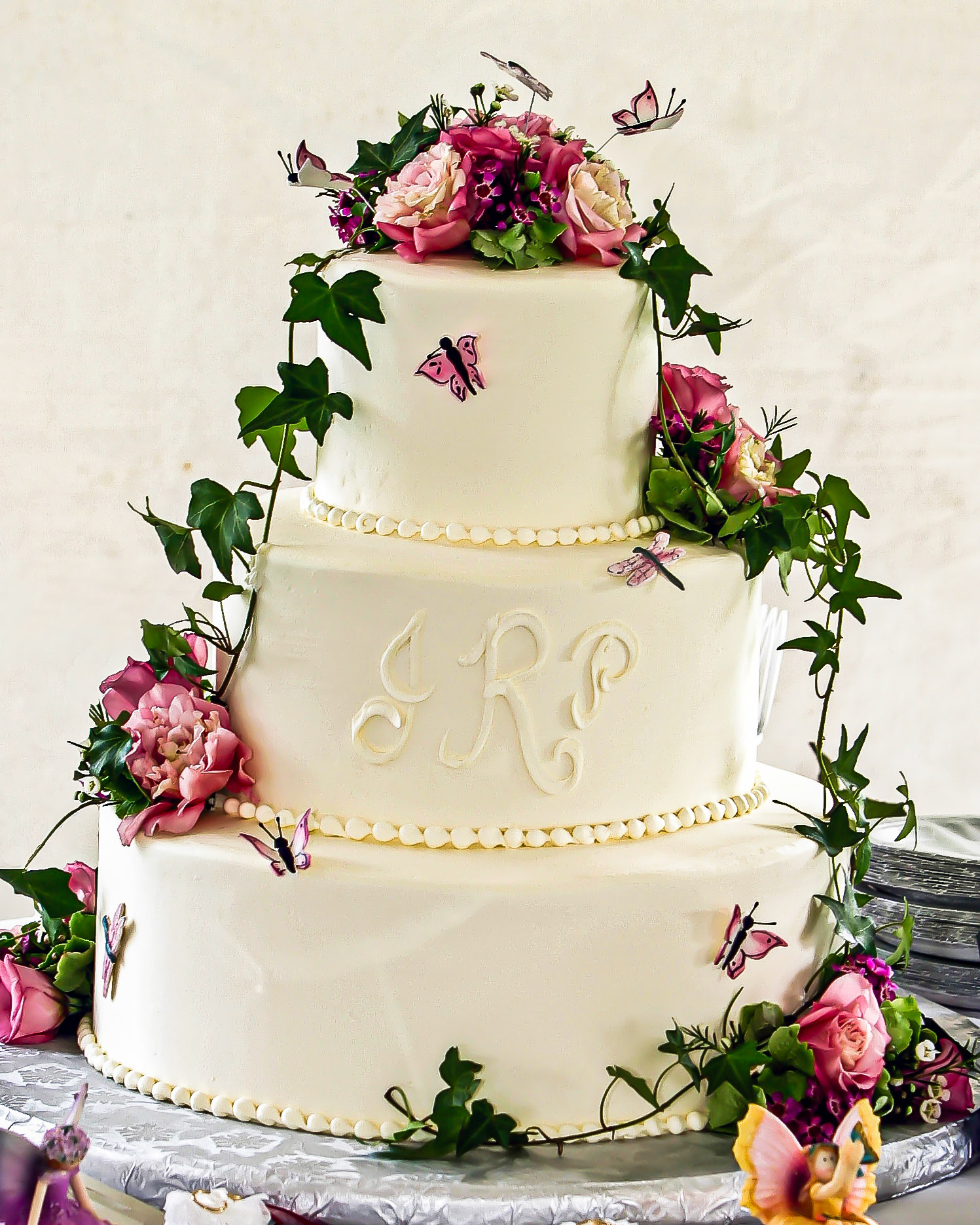 Butterflies & Ivy Wedding Cake