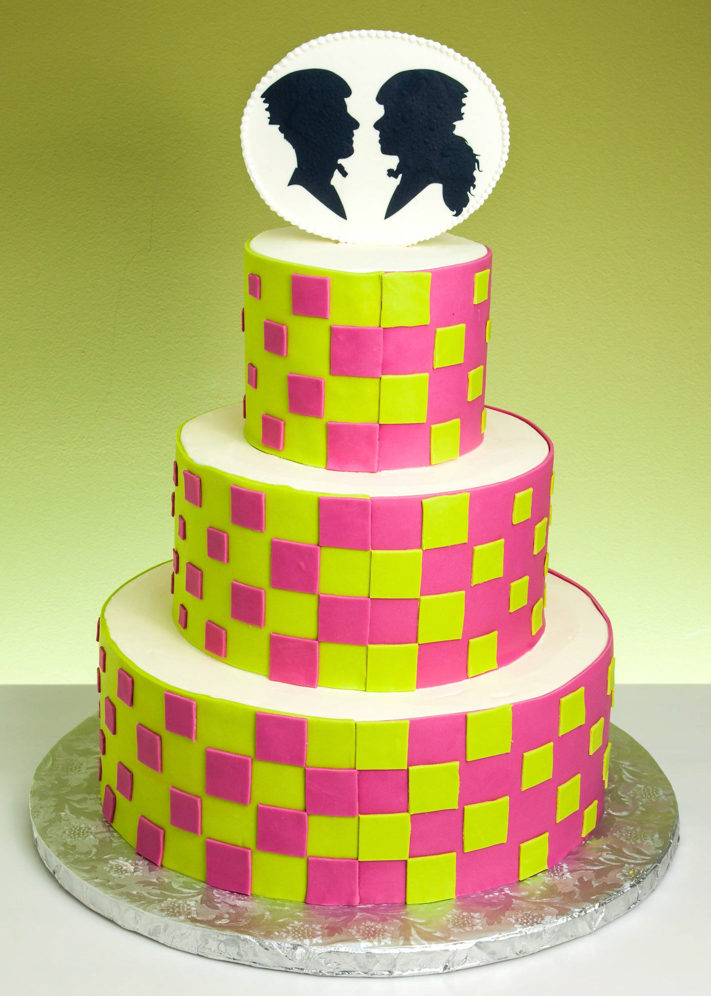 Sophisticated Silhouette Wedding Cake