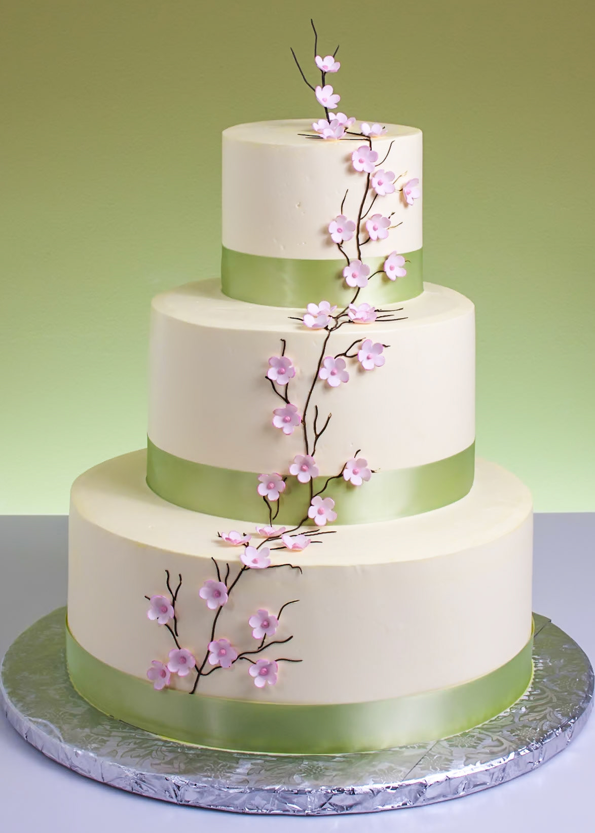Delicate Cherry Blossom Wedding Cake