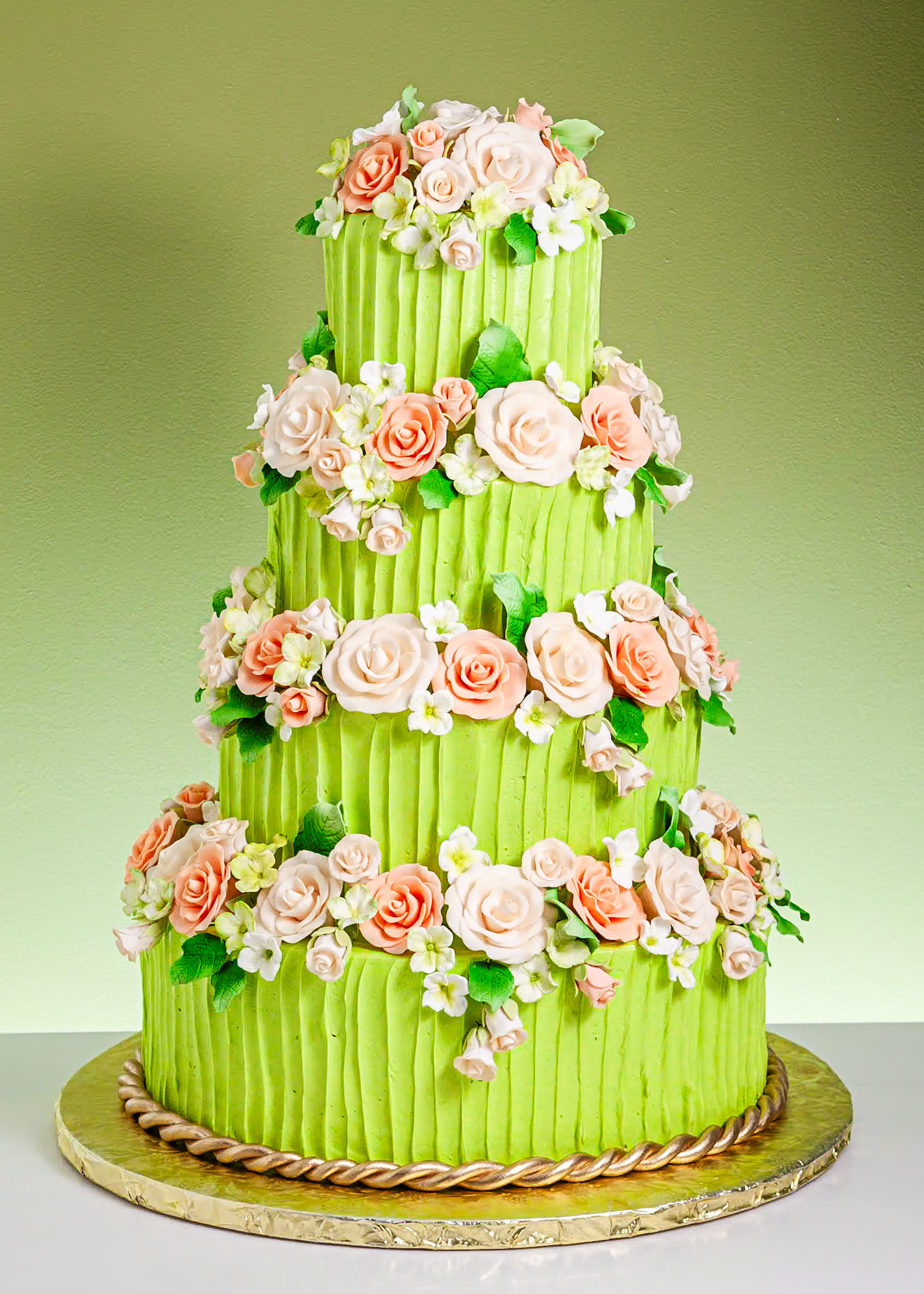 Garden Elegance Wedding Cake