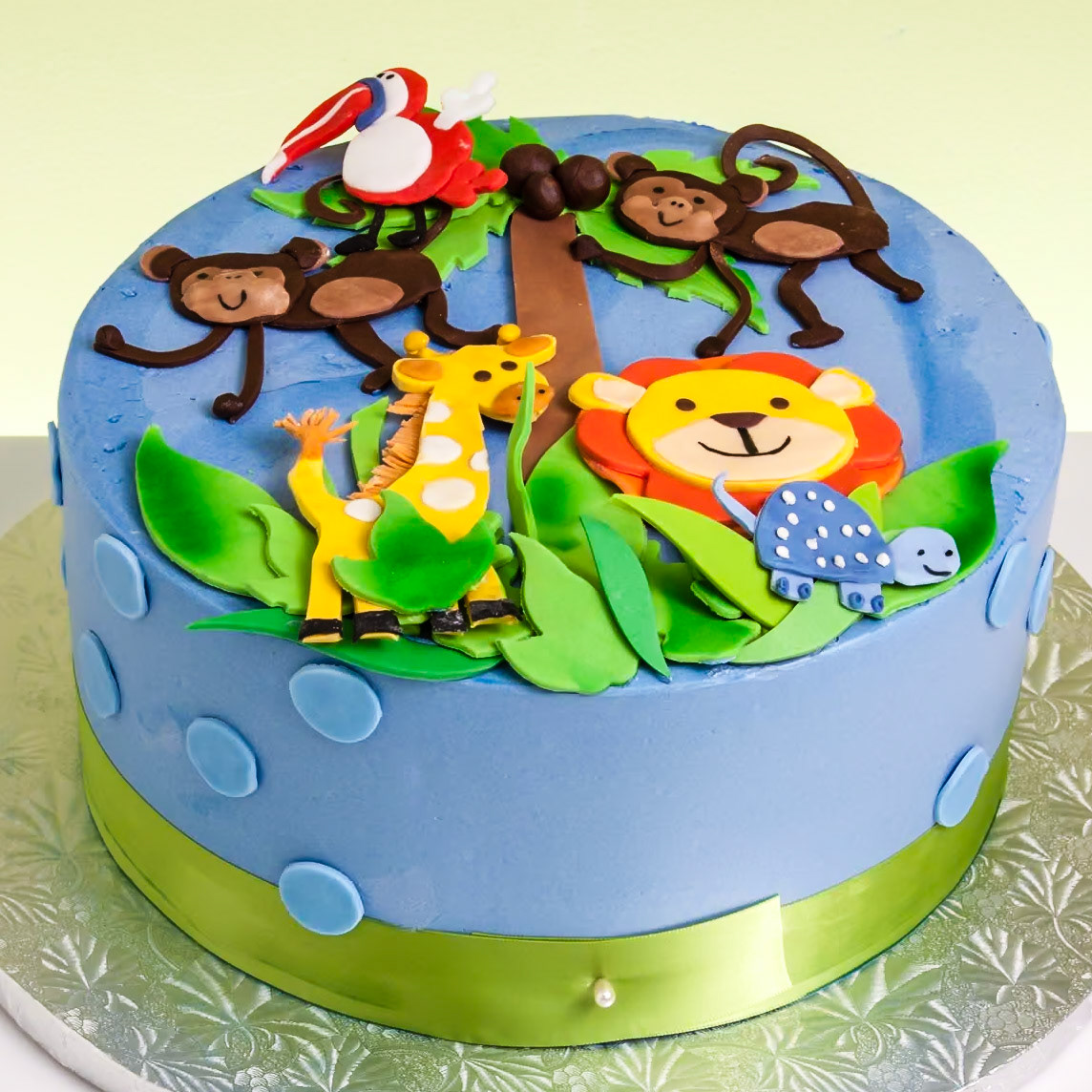 Cute Jungle Animals Cake