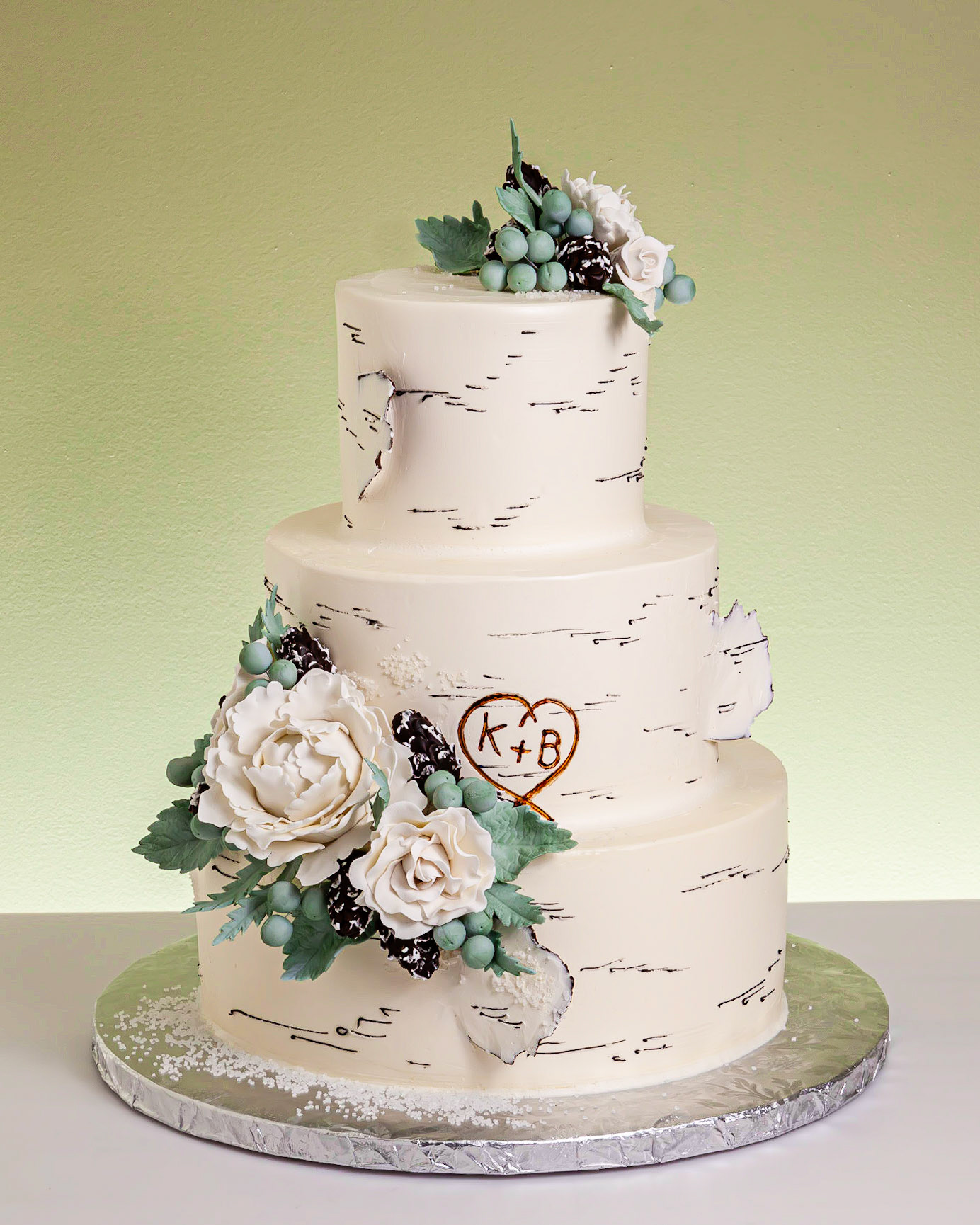 Wintergreen Birch Wedding Cake