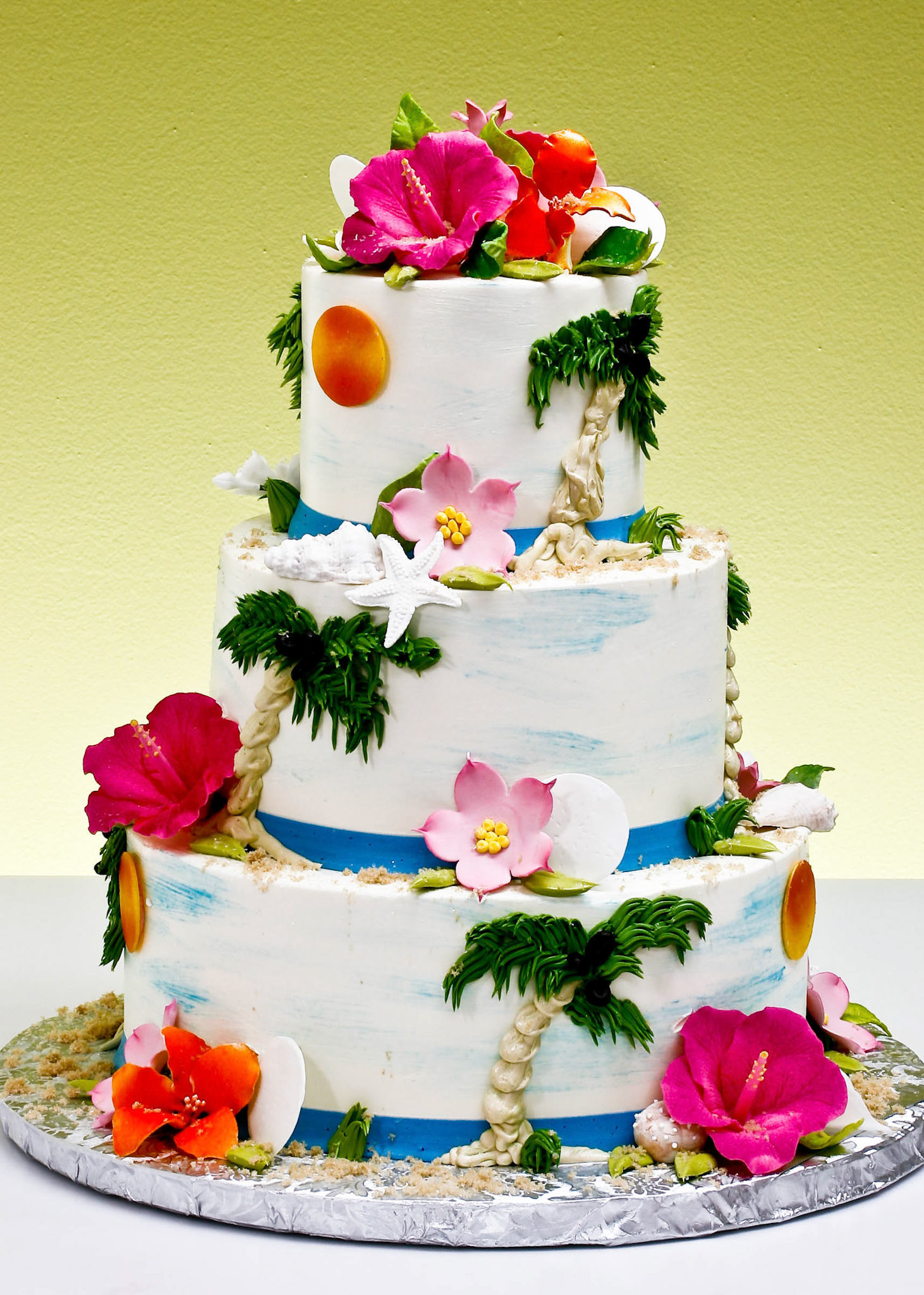 Tropical Seaside Wedding Cake