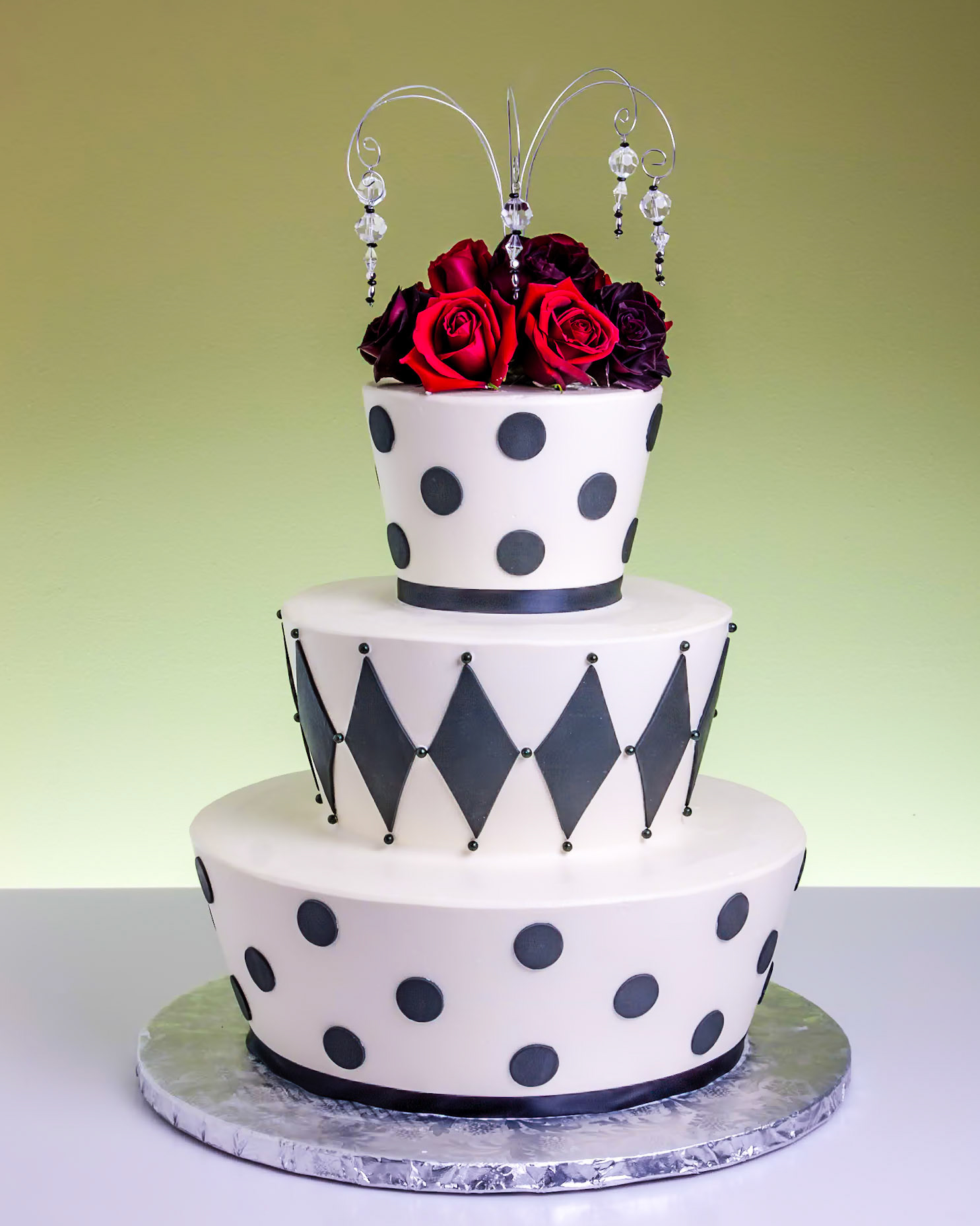 Dots & Diamonds Wedding Cake