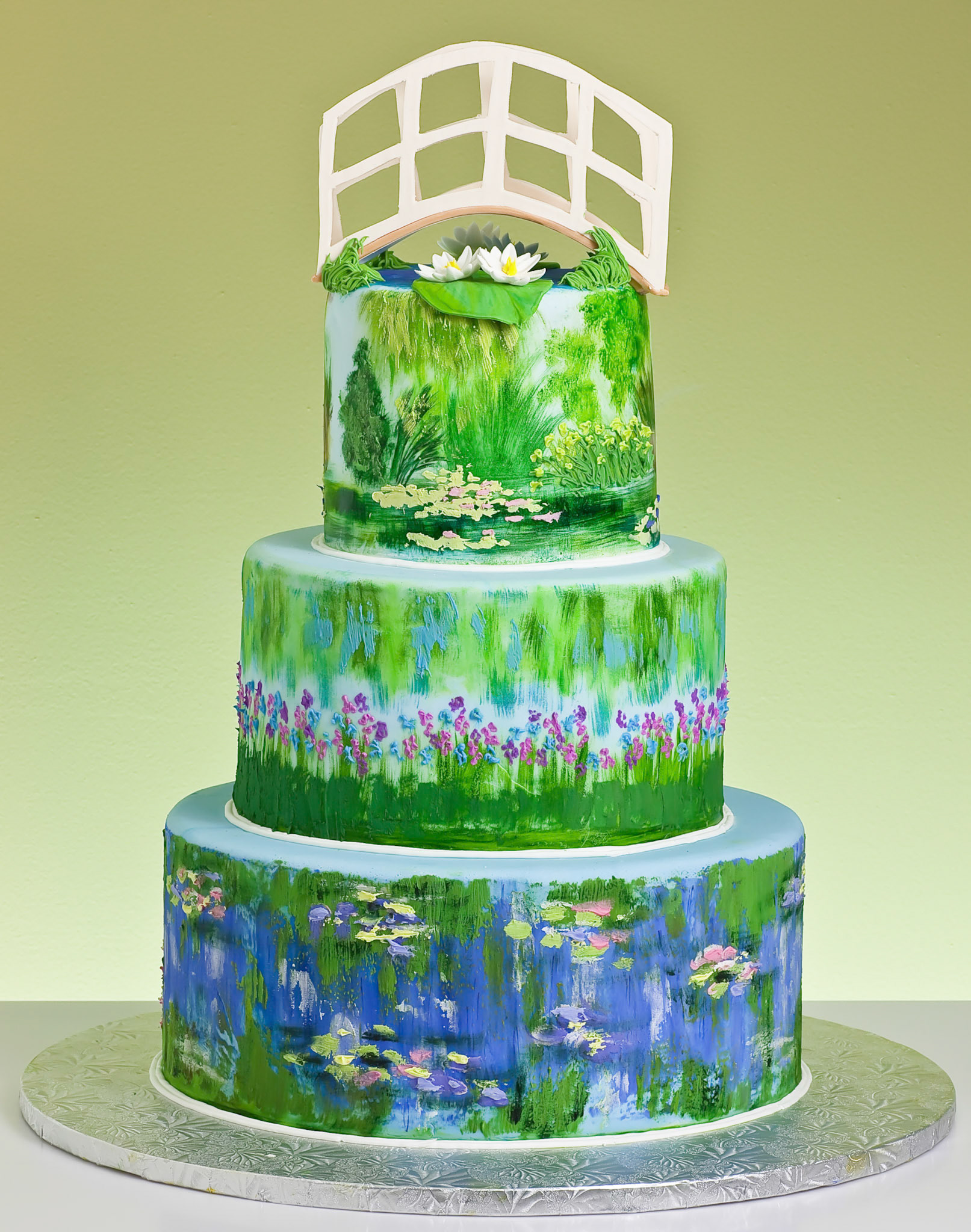 Monet Inspired Wedding Cake