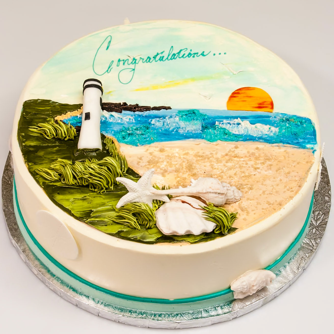 Coastal Lighthouse Cake