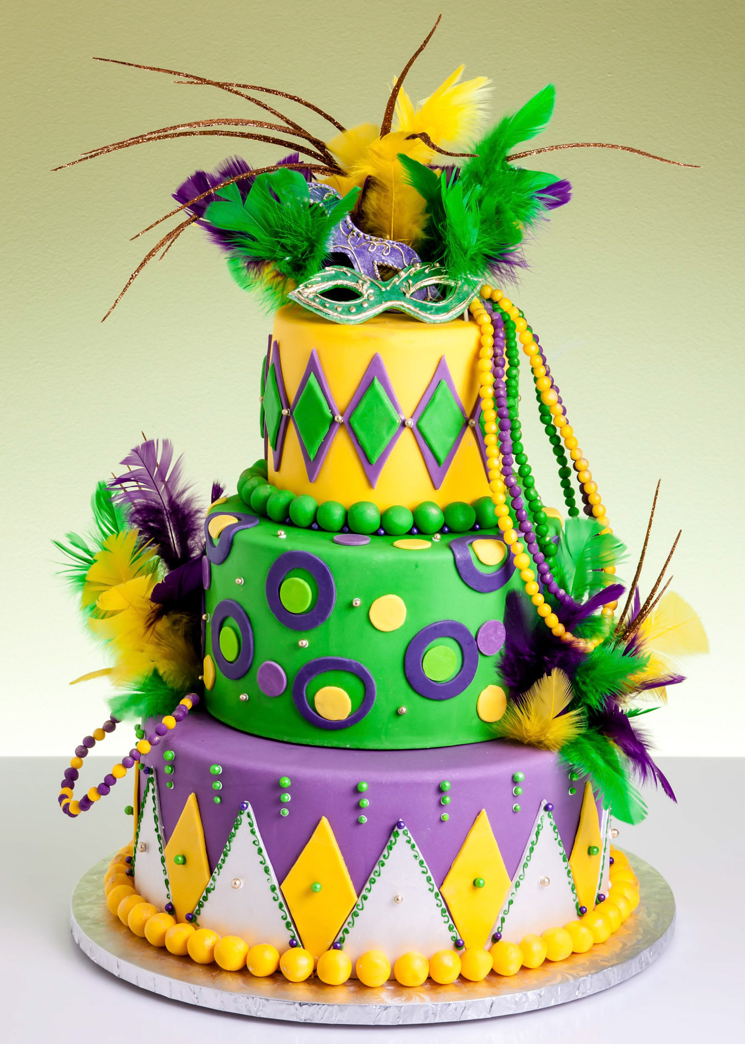 Mardi Gras Wedding Cake