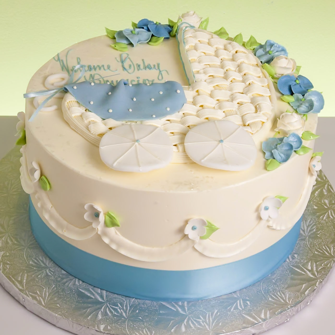 Baby Boy Carriage Cake