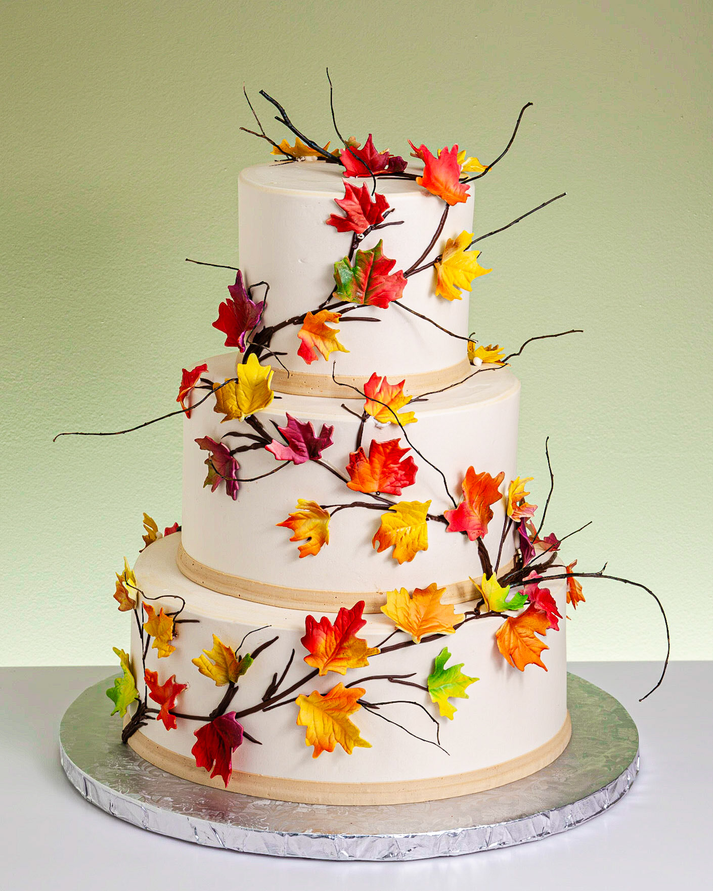 Fall Garland Wedding Cake