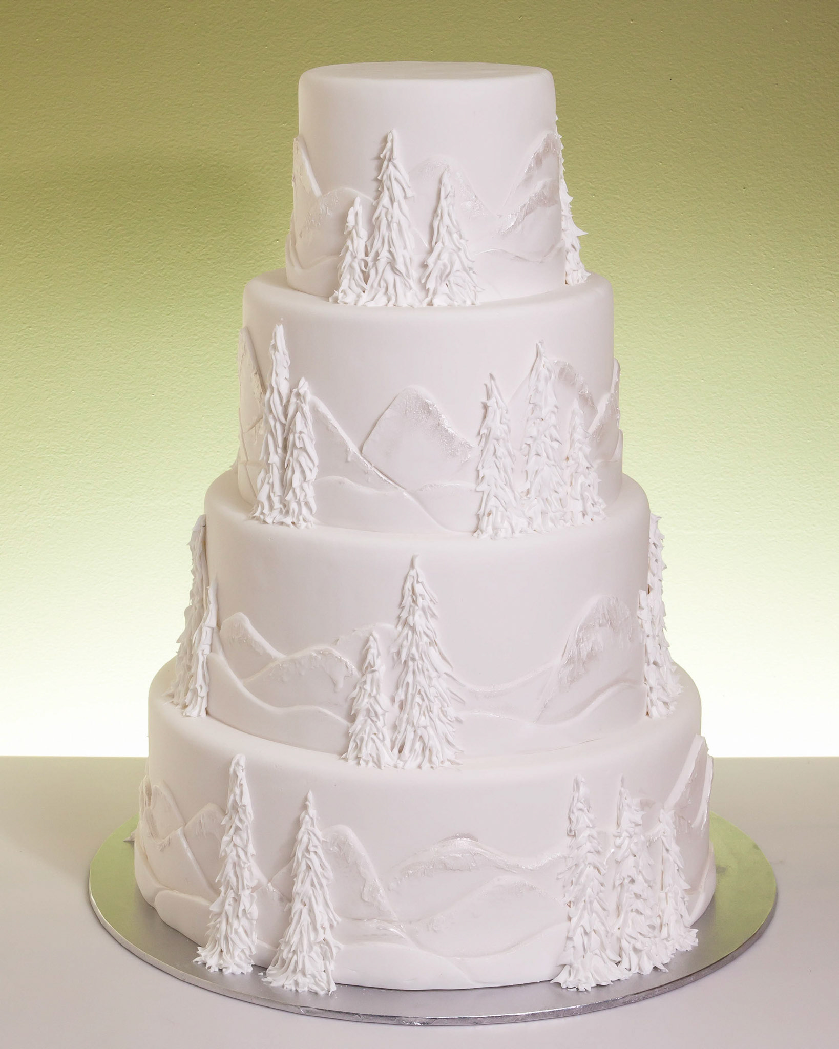 White Winter Wedding Cake