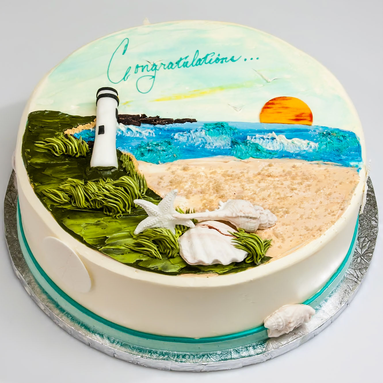 Coastal Lighthouse Cake
