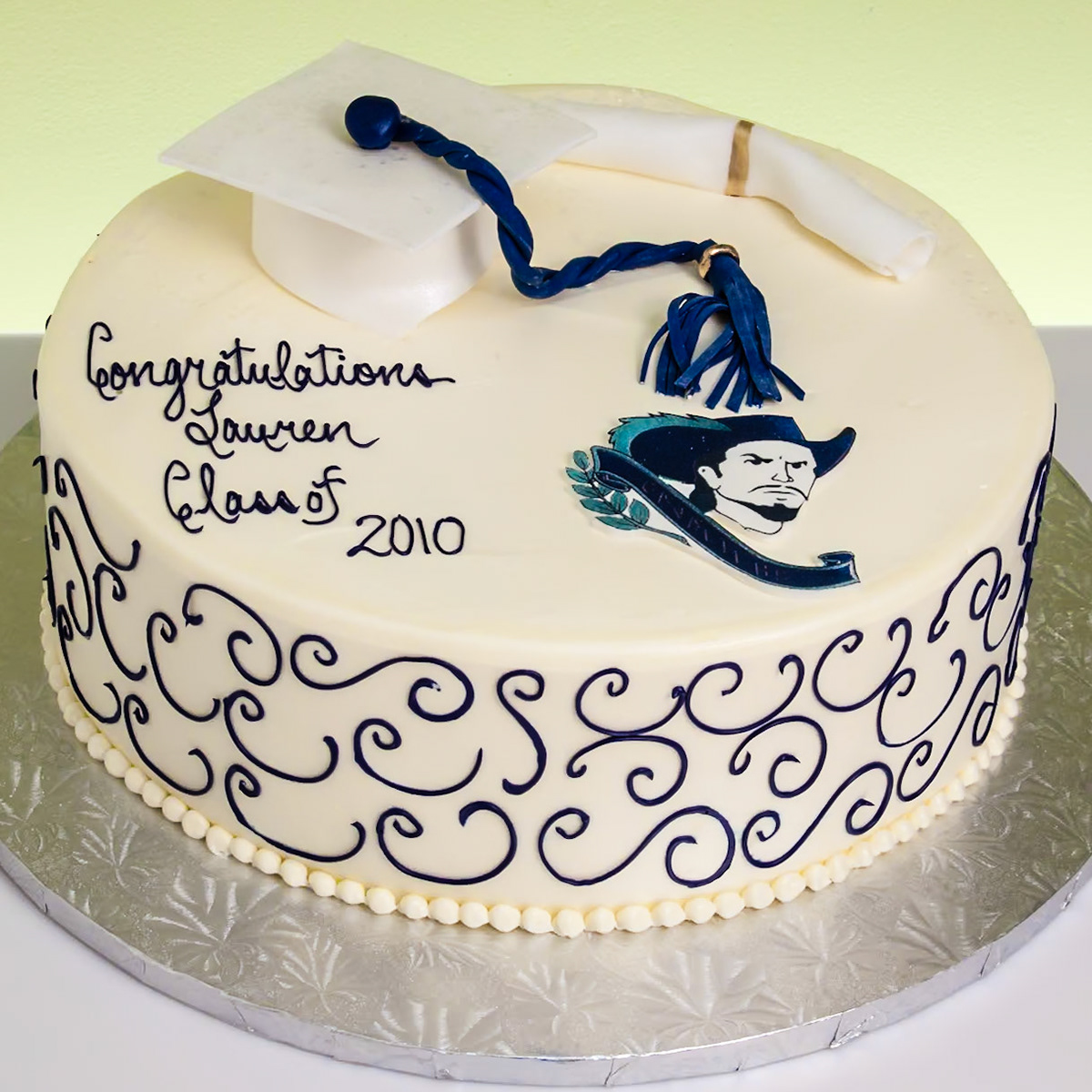 School Colors & Swirls Cake