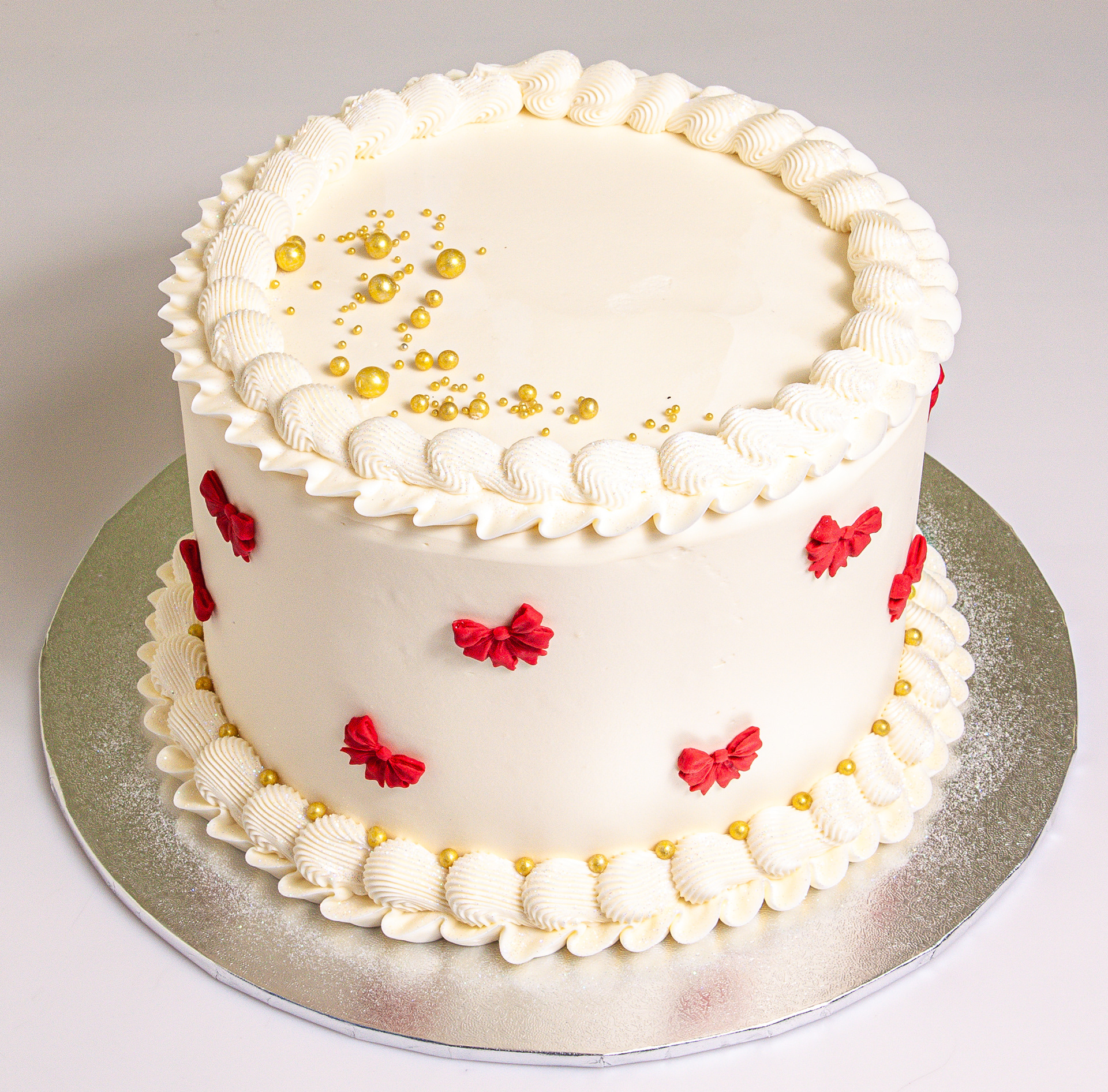 Vintage Christmas-$85-White Cake Filled Rasp Jam & Choc Truffle 
