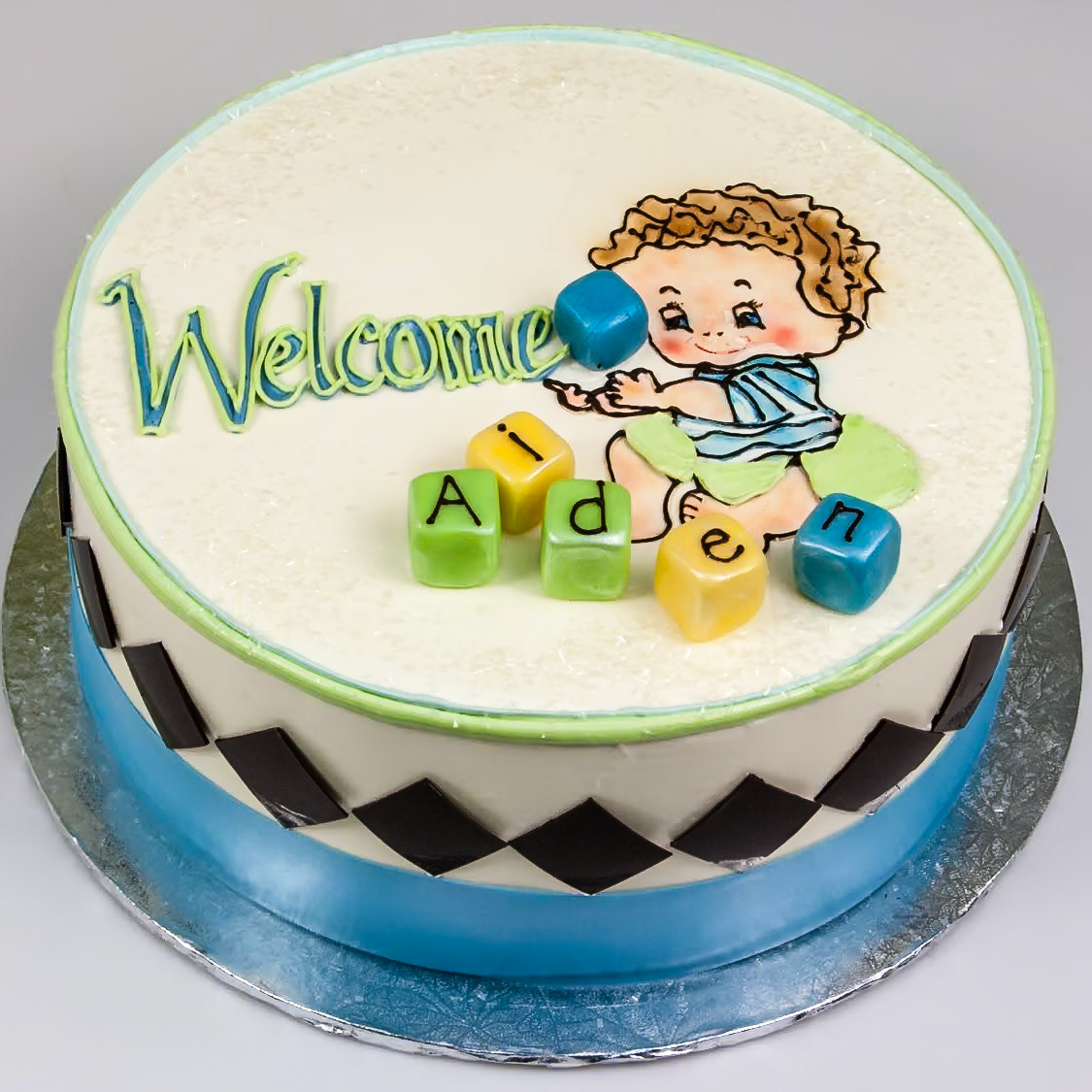 Baby & Blocks Cake