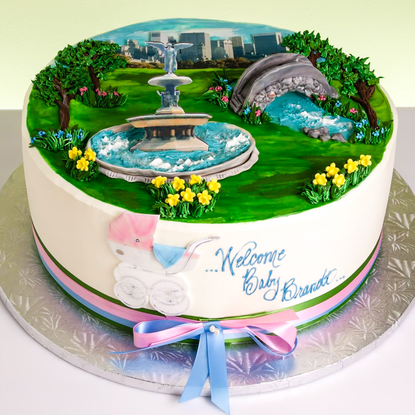 Central Park Baby Shower Cake