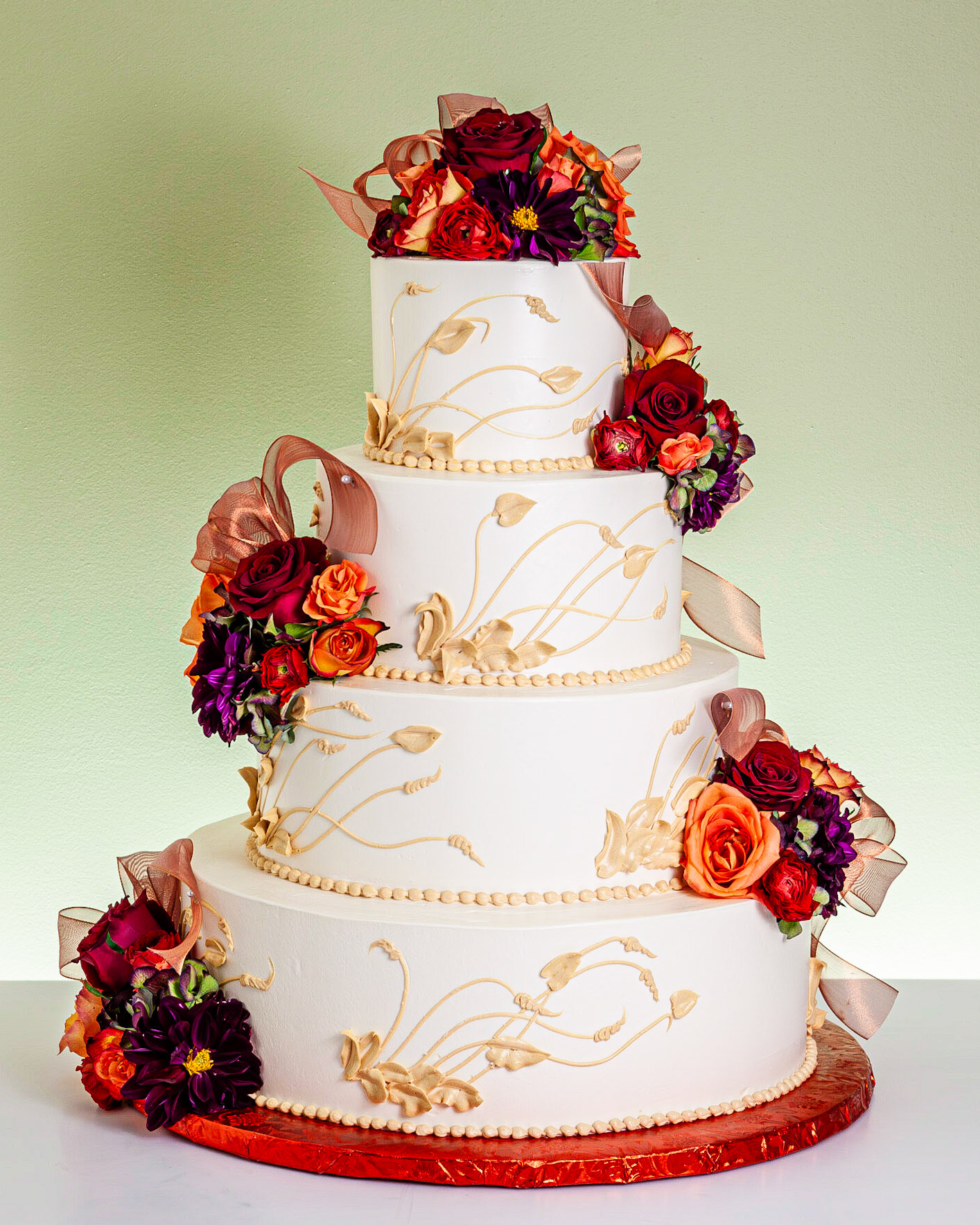 Wheat in the Wind Wedding Cake