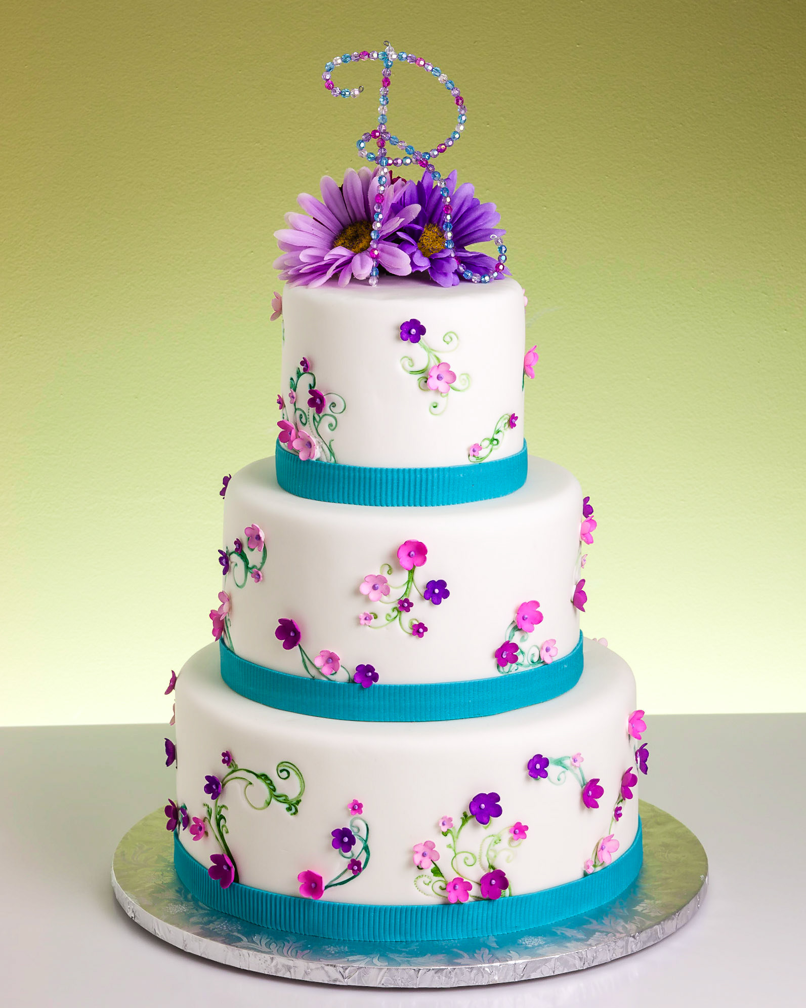 Youthful Blossoms Wedding Cake
