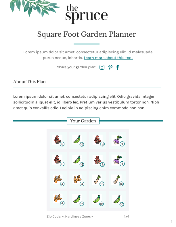 SQFT Garden Planner PDF Guide 1/2
