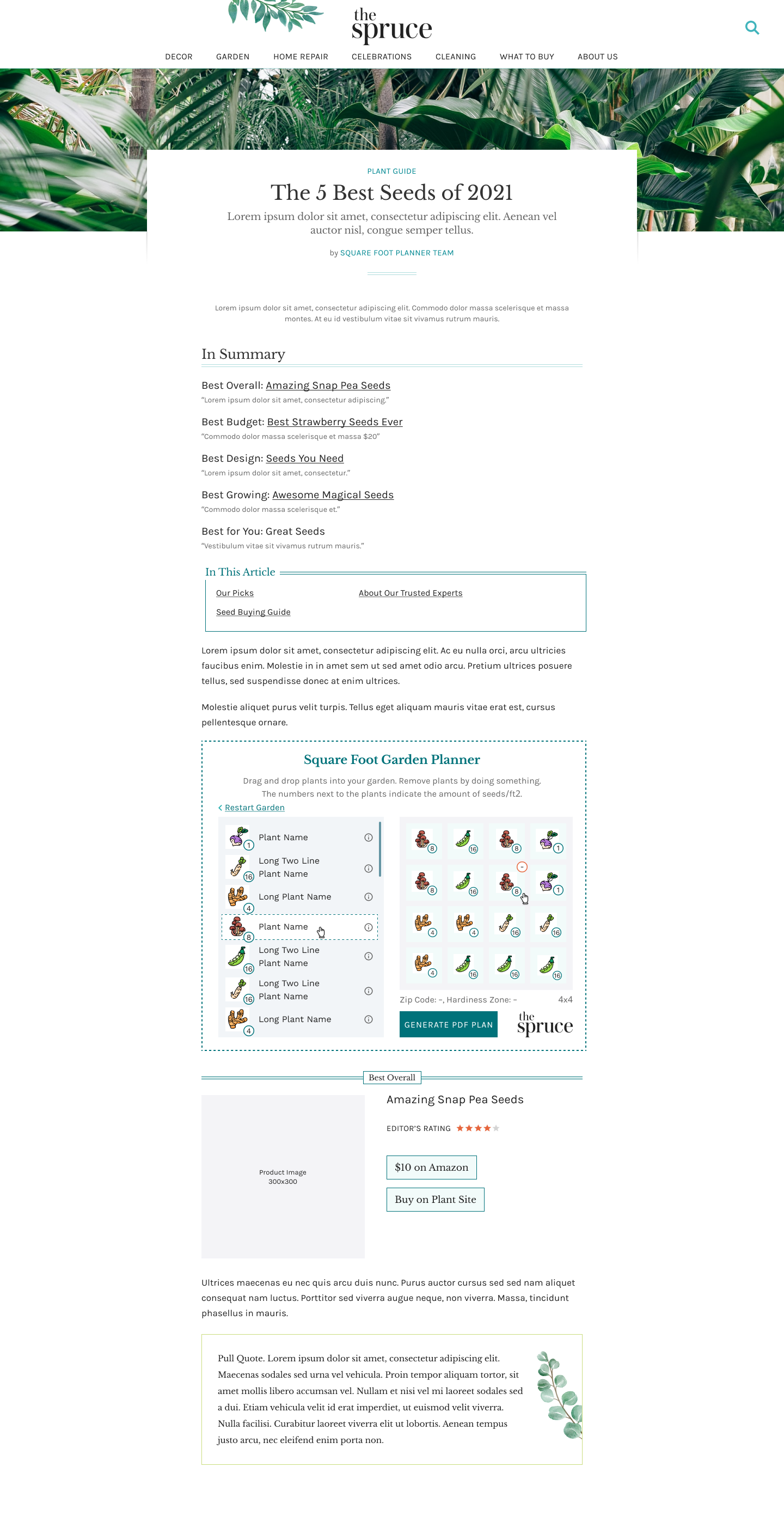 SQFT Garden Planner - Filled Garden