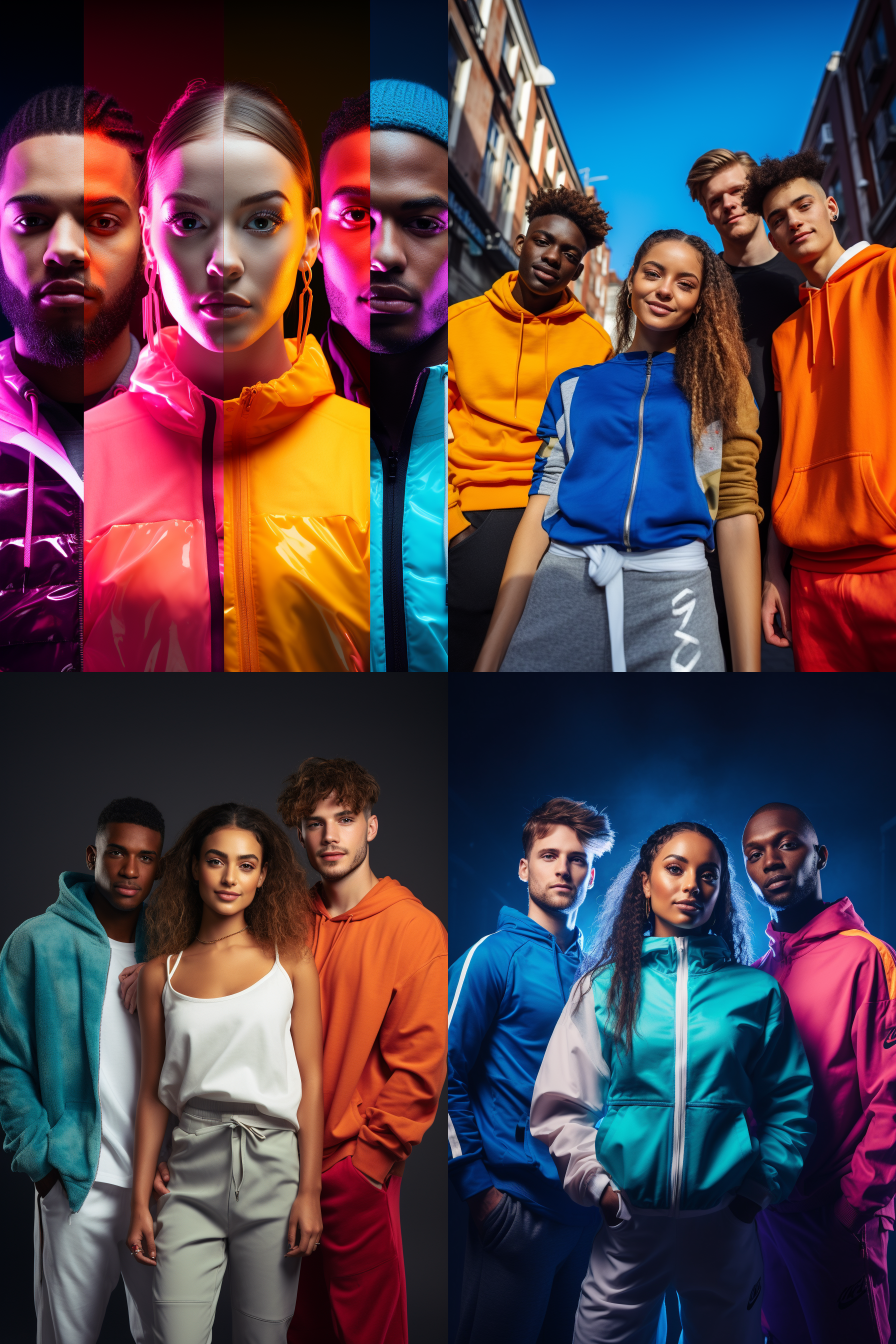 Inspiración en marca de ropa deportiva, se buscaba recrear una toma fotográfica publicitaria para la marca, con alto contraste, estilo urbano y realista