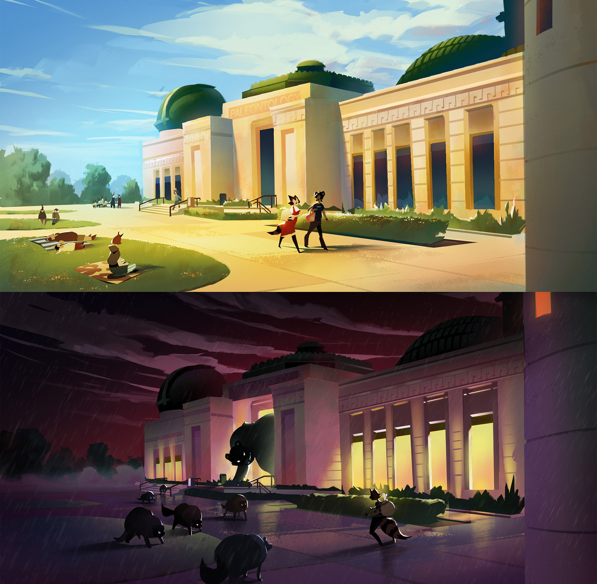 day/night paintings to develop the look for the ip