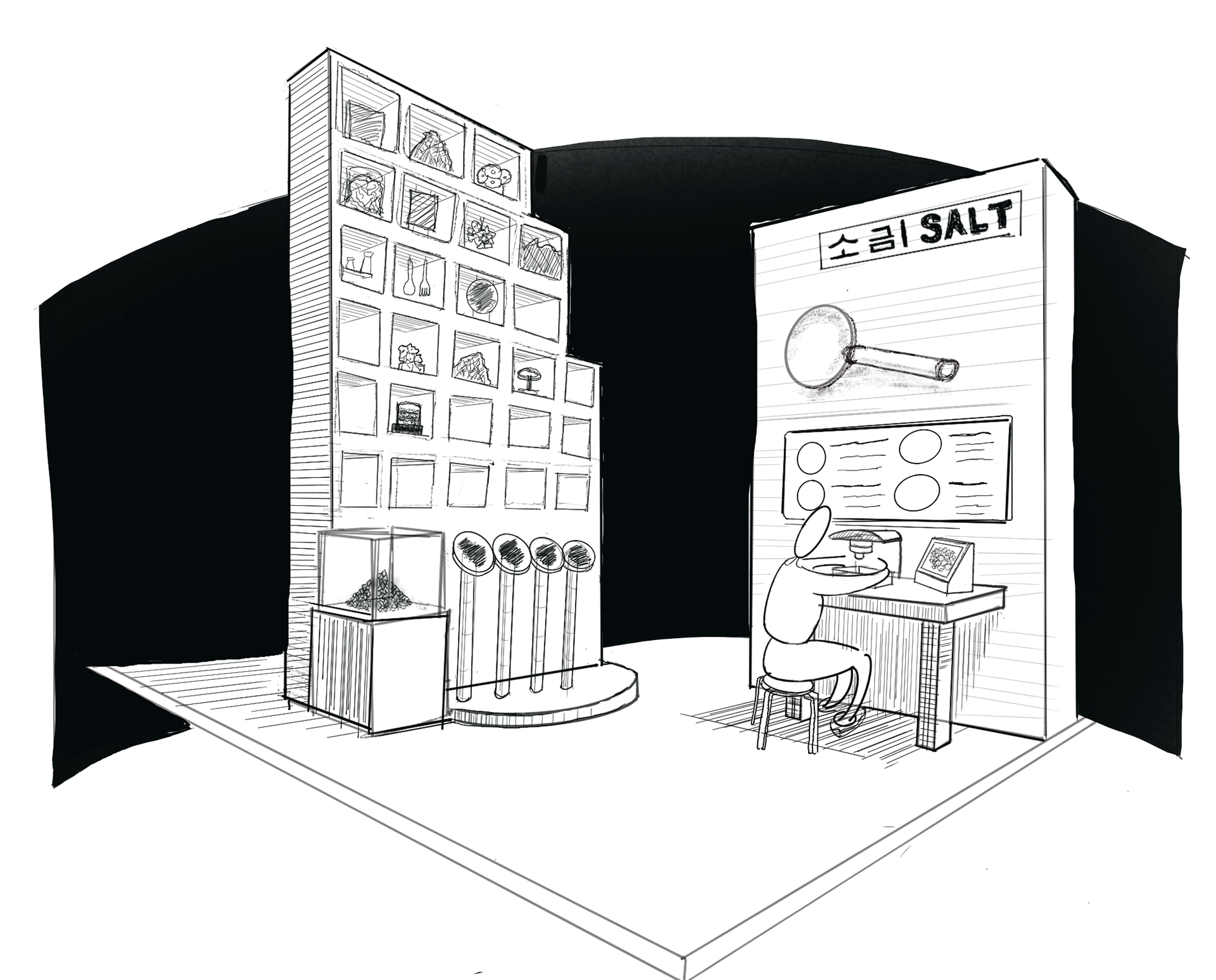 Concept study for "Saltscape" extended content section.
