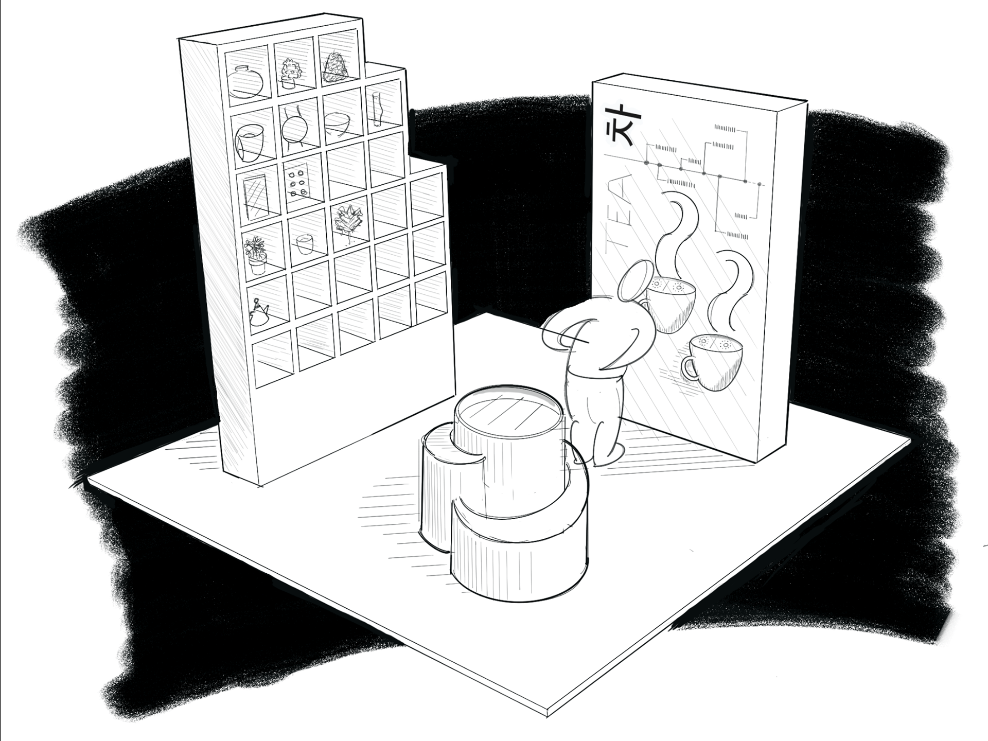 Concept study for "Tea Leaves" extended content section.