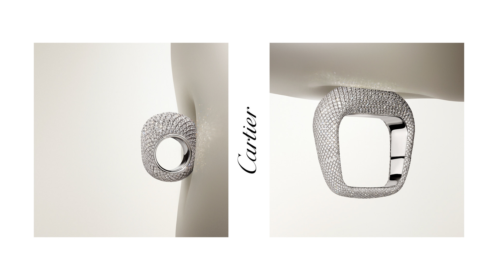 Campagne presse et digitale, Cartier, haute joaillerie, collection "coussin"- x Mazarine