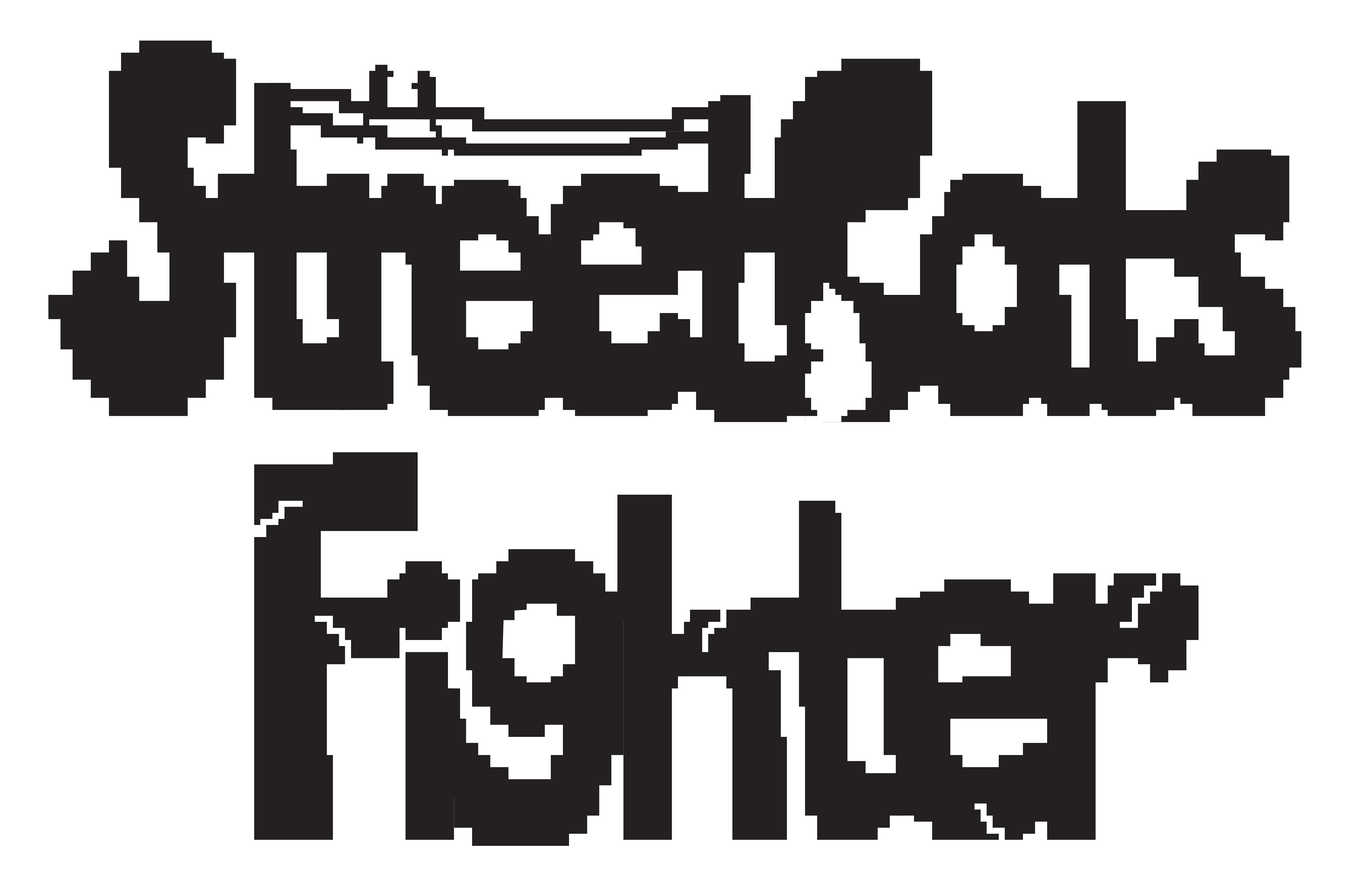 "Street Cats Fighter", Game Wordmark (black and white), 17" x 11"