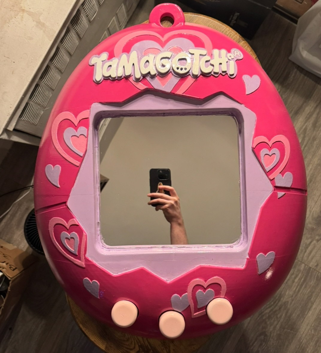 'Tamagotchi' Wall Mirror, Finished