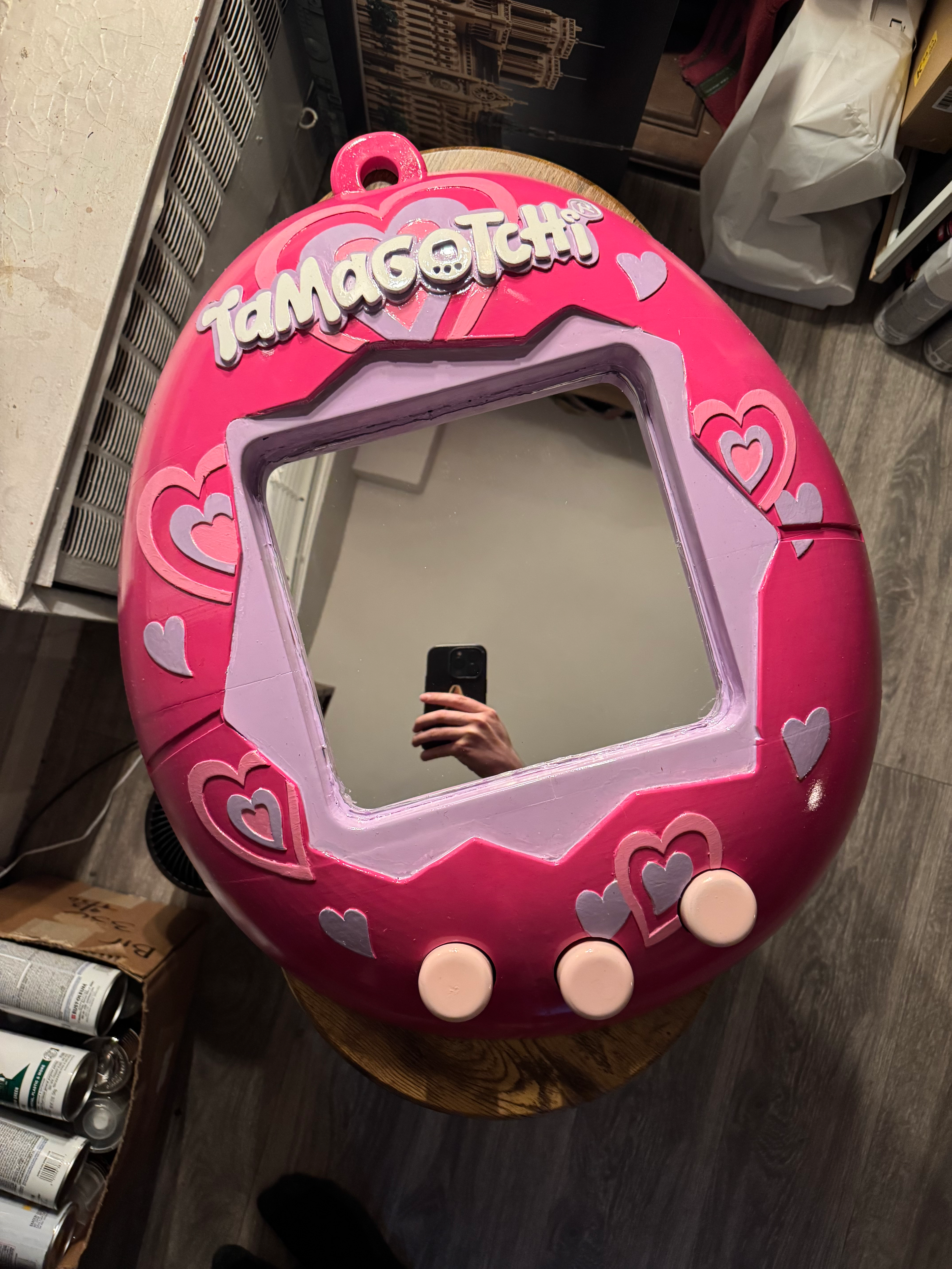 'Tamagotchi' Wall Mirror, Finished