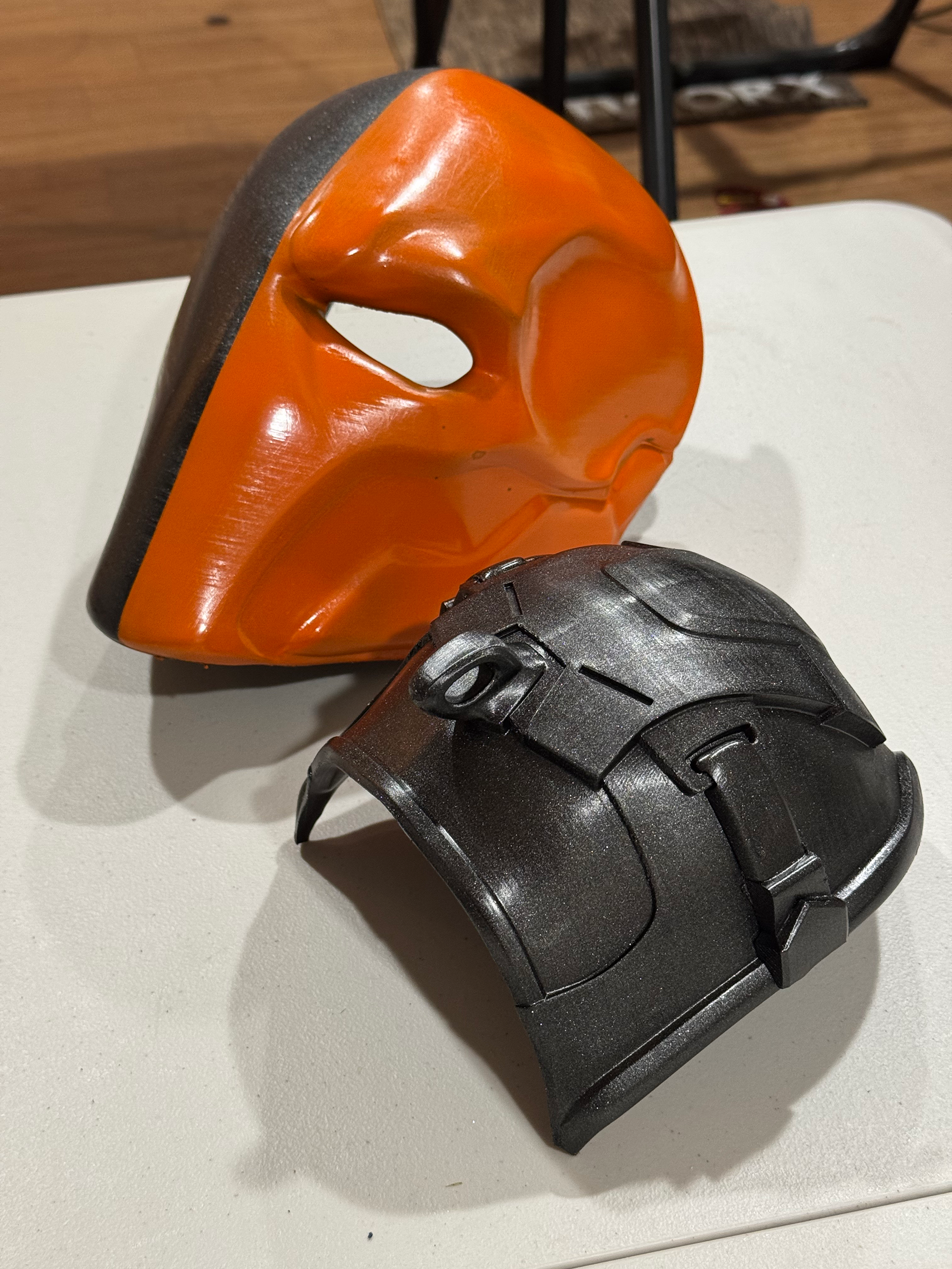 Deathstroke Helmet, Disassembled, Base Paint (Pre 1K Coat)