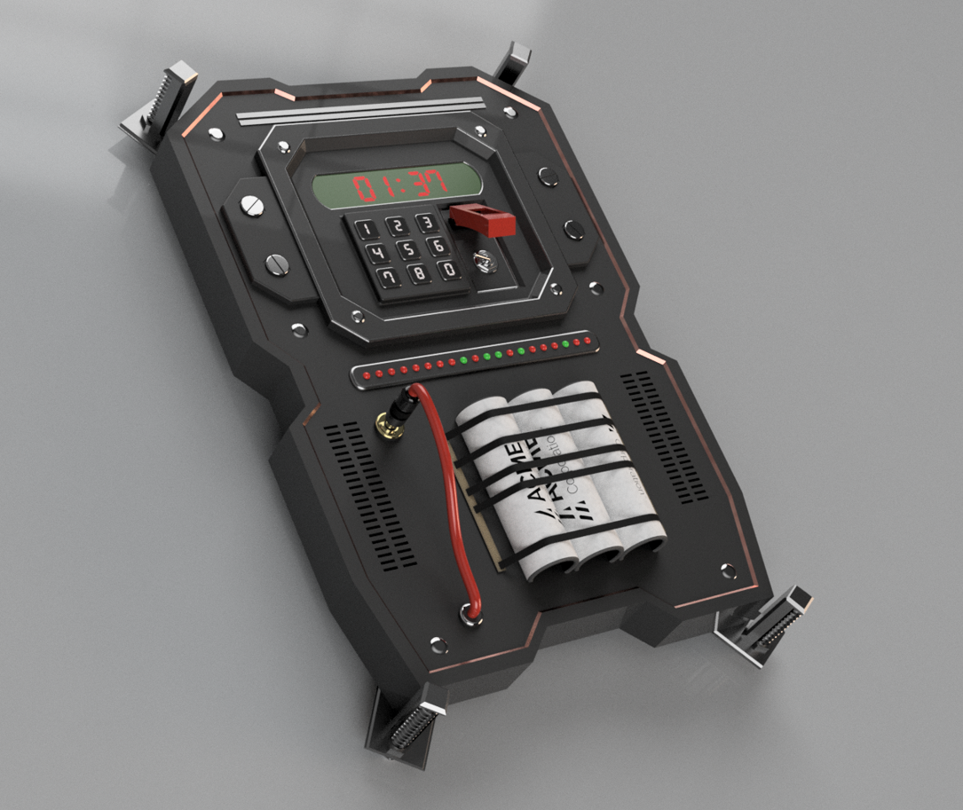 Expanding-Drill Breach Charge, HD Render (F360)