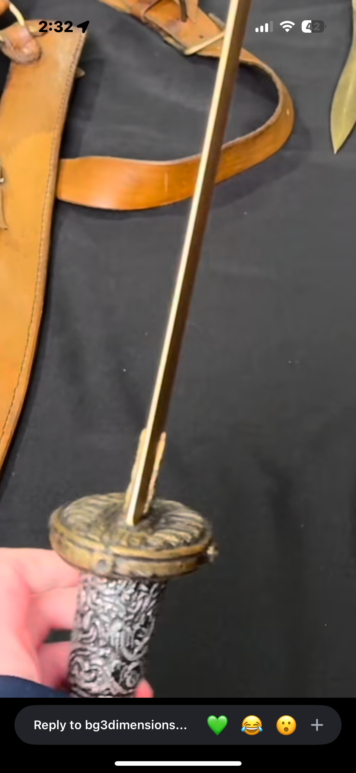 'Backbiter', Screen-used Prop, Blade/Top of Hilt Reference Photo