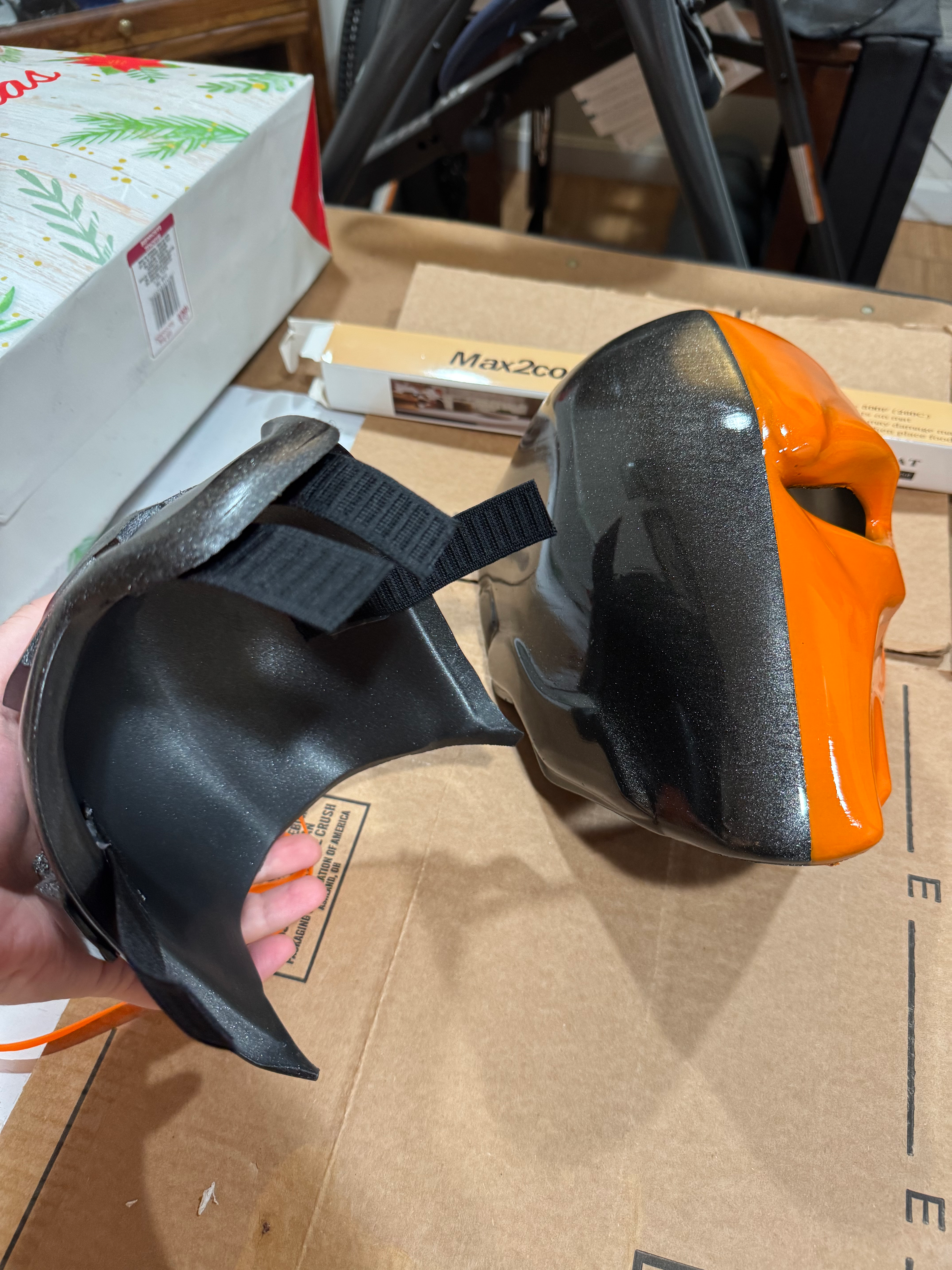 Deathstroke Helmet, Disassembled, Back Plate Elastics