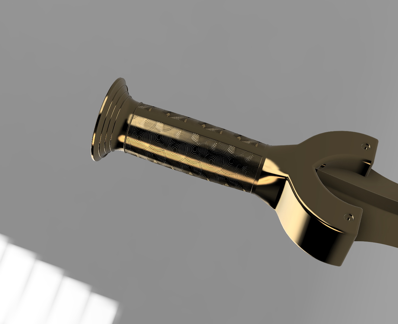 "Riptide" Sword Replica Model, Hilt Emboss Details, HD Render (F360)