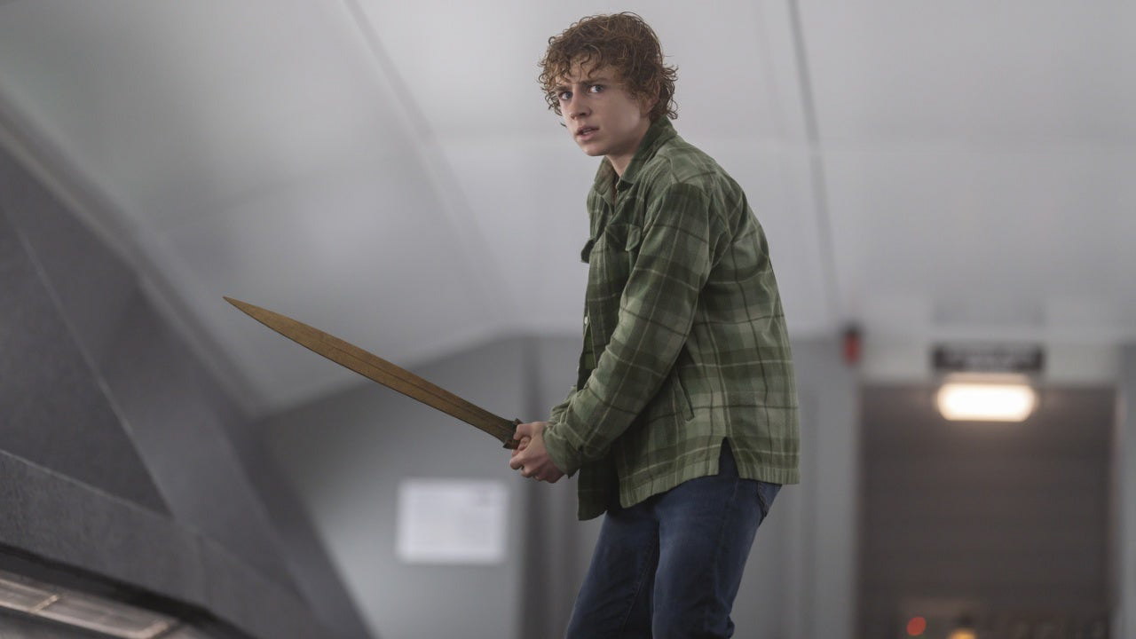 Walker Scobell, "Percy Jackson", Practical Sword in scene.